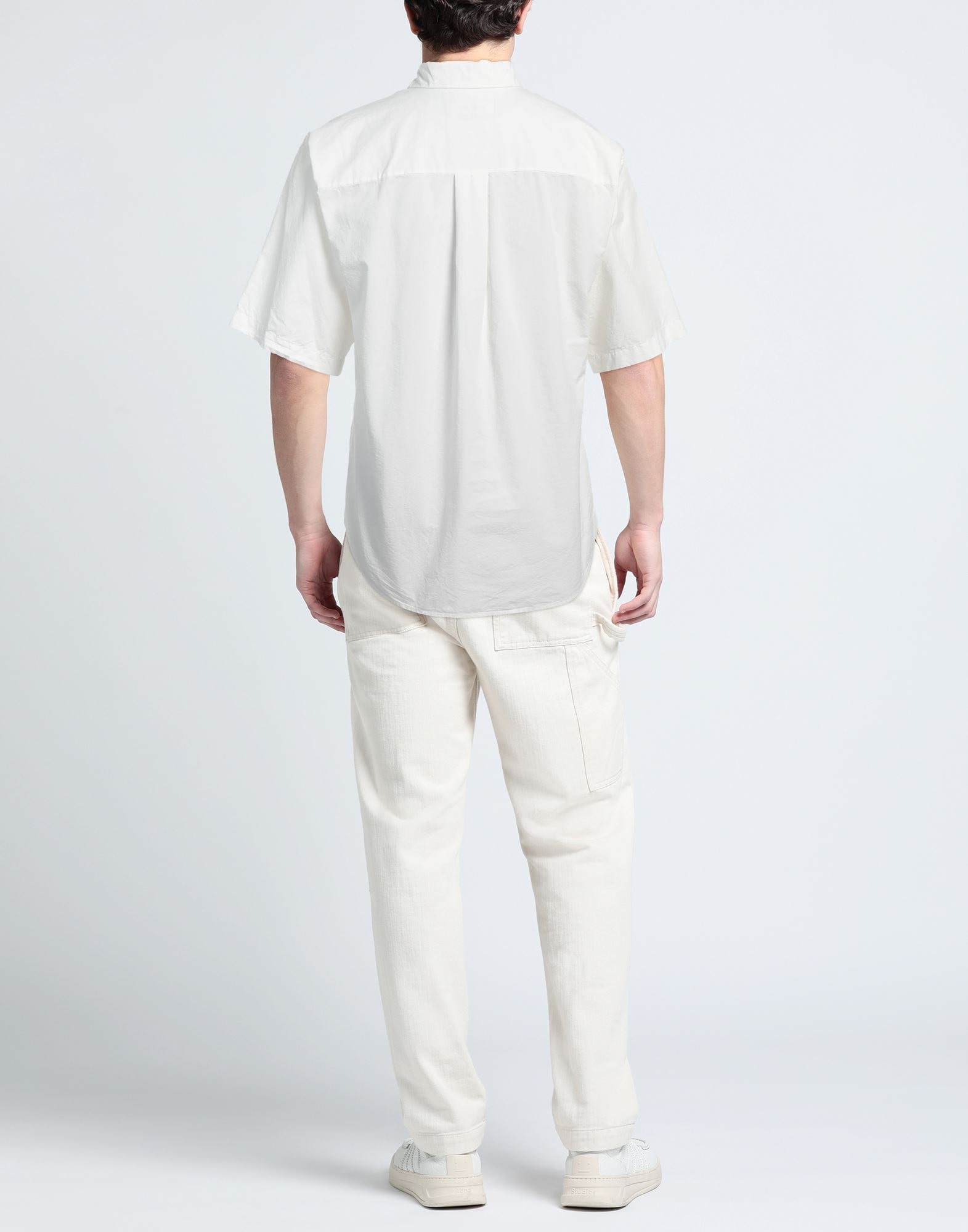 White Men's Patterned Shirt - 3