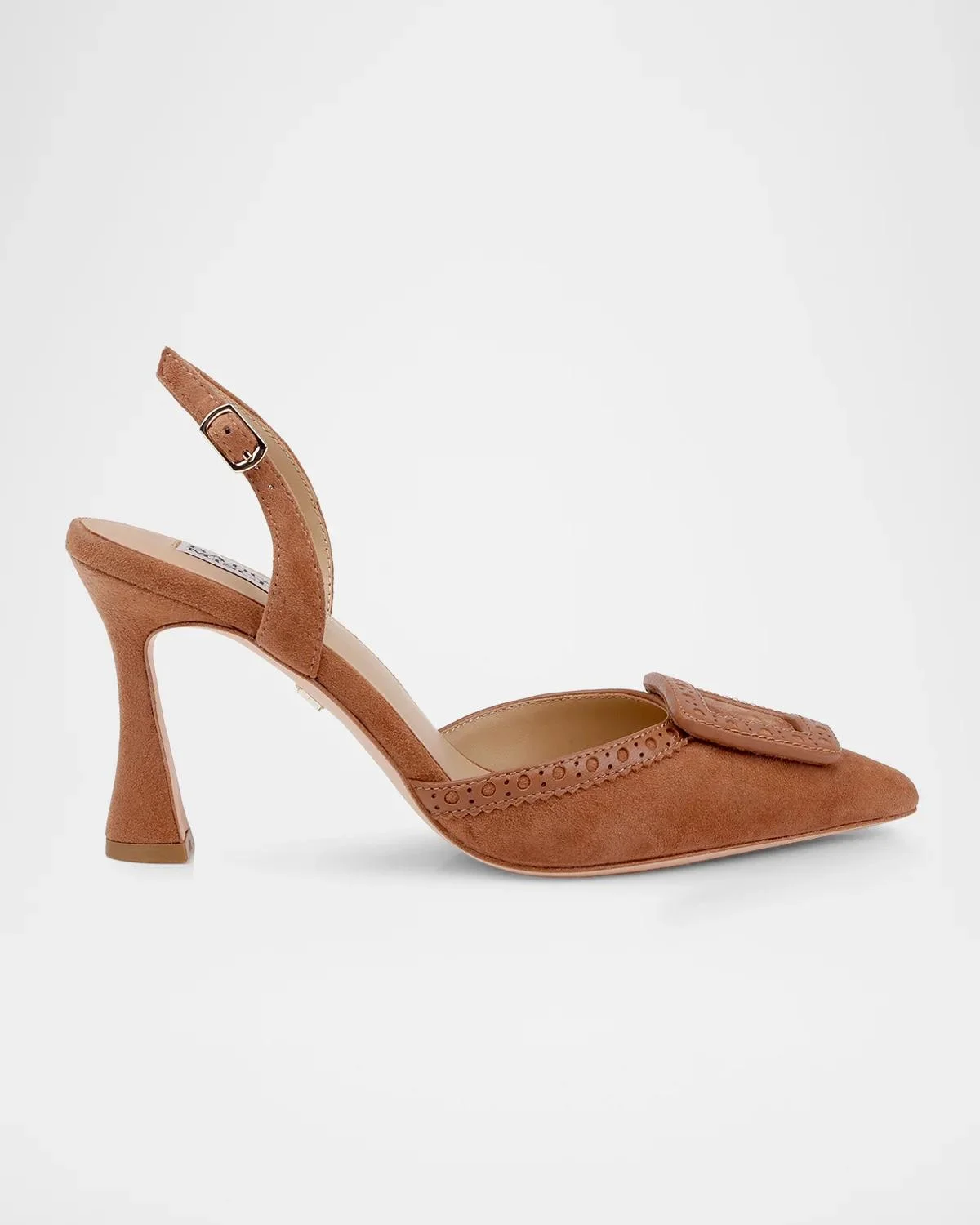 85mm Yanira Suede Buckle Slingback Pumps - 1