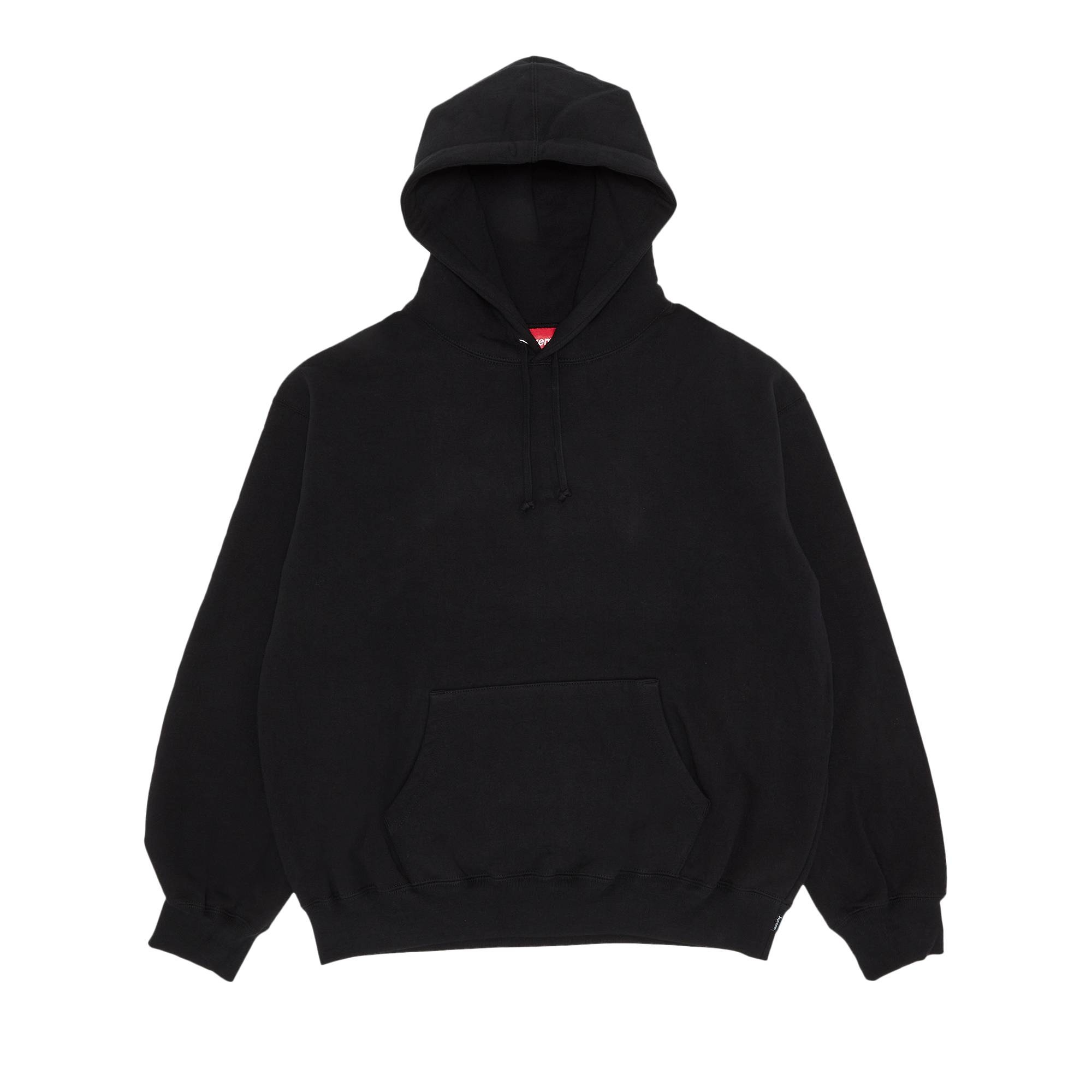 Supreme Satin Appliqu� Hooded Sweatshirt 'Black' - 1