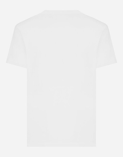 Dolce & Gabbana Cotton V-neck T-shirt with branded tag outlook