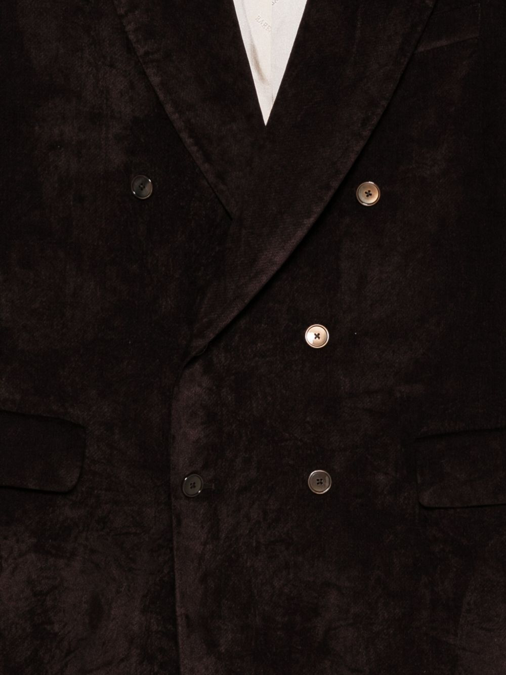 double-breasted velvet coat - 3