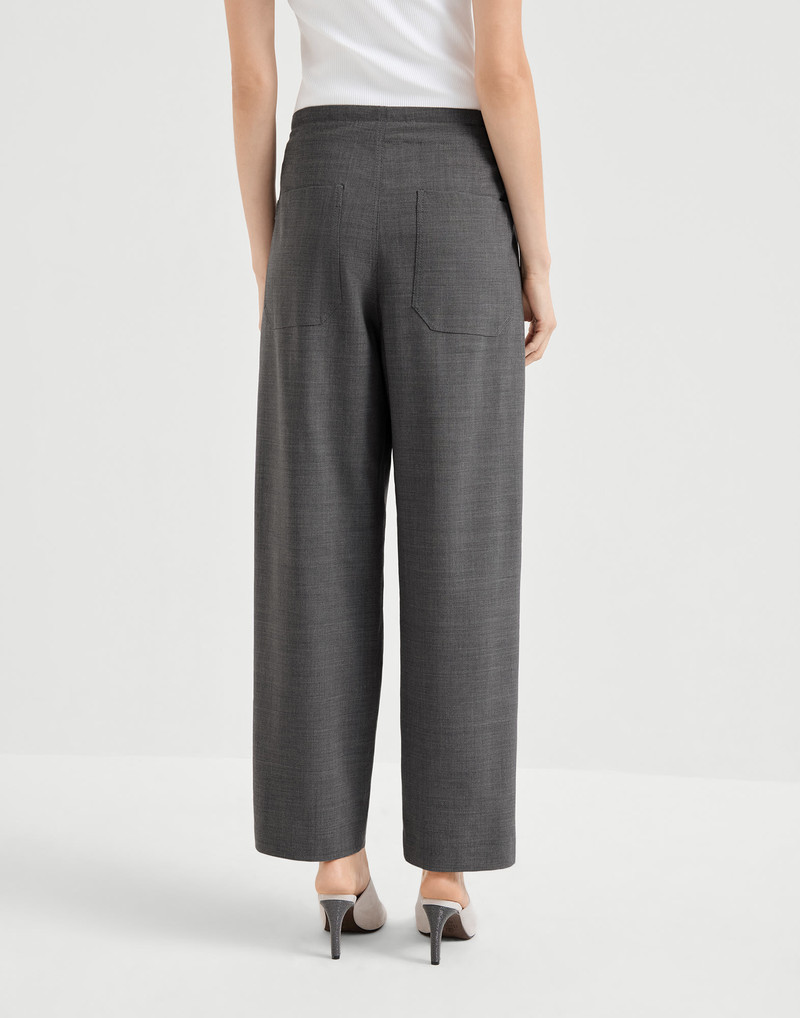 Tropical luxury wool tailored track trousers 3