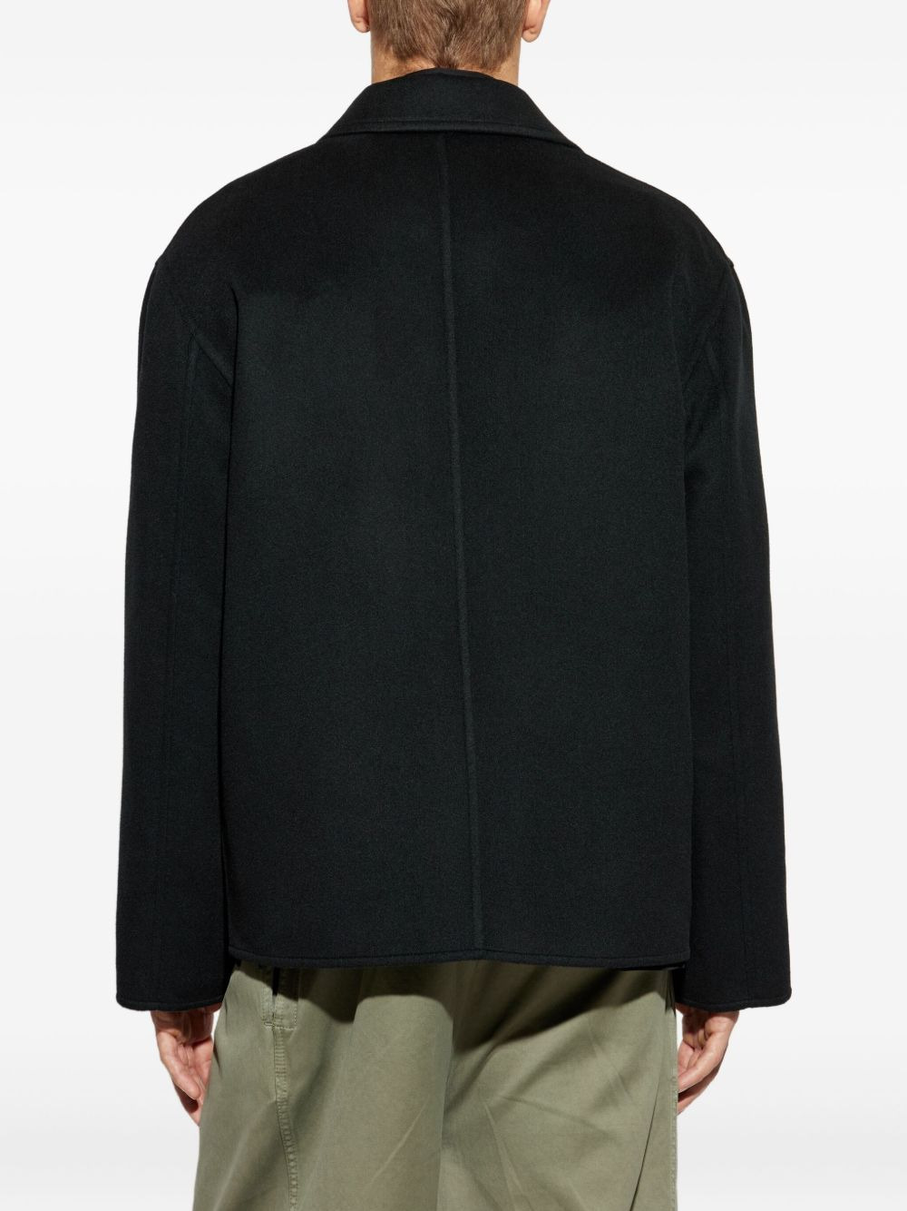 Anagram-debossed wool jacket - 4