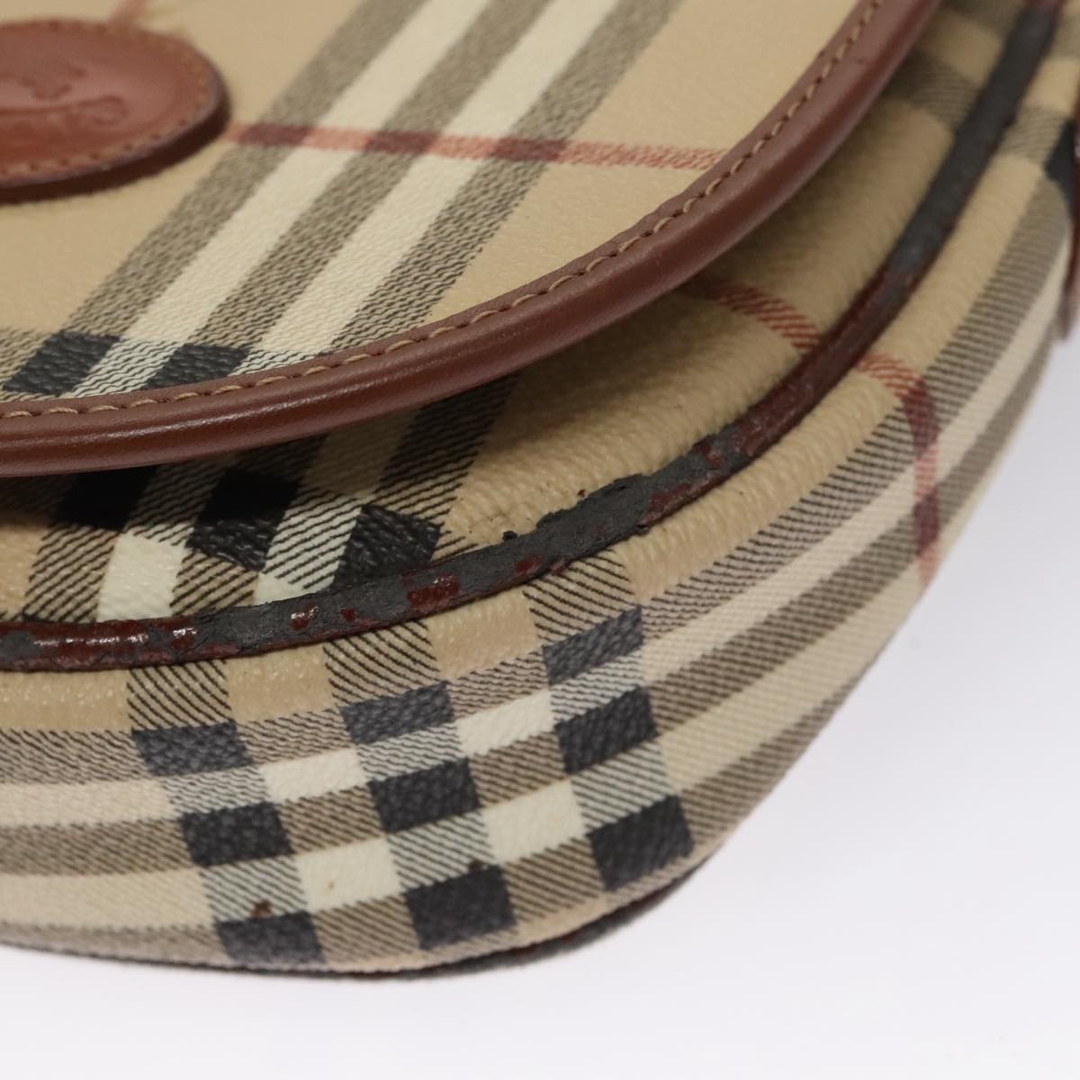 Burberry Nova Check Shoulder Bag Pvc Leather Beige - 10