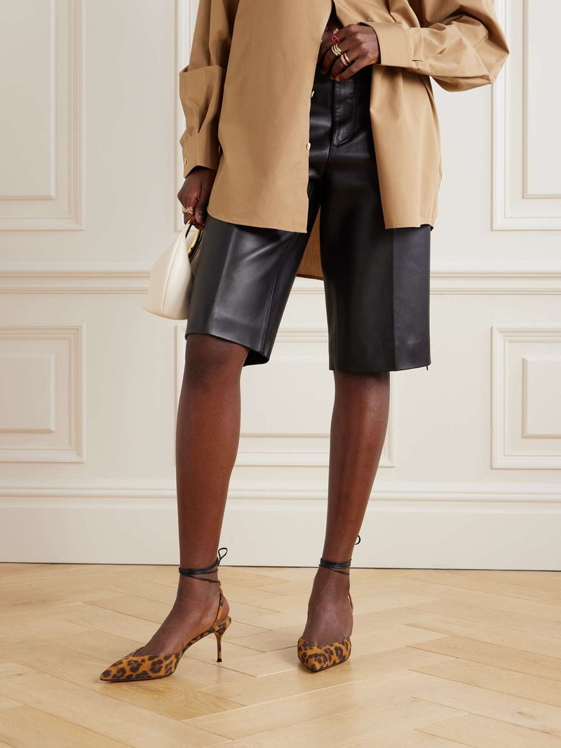 AQUAZZURA Beyond leather-trimmed leopard-print suede pumps outlook