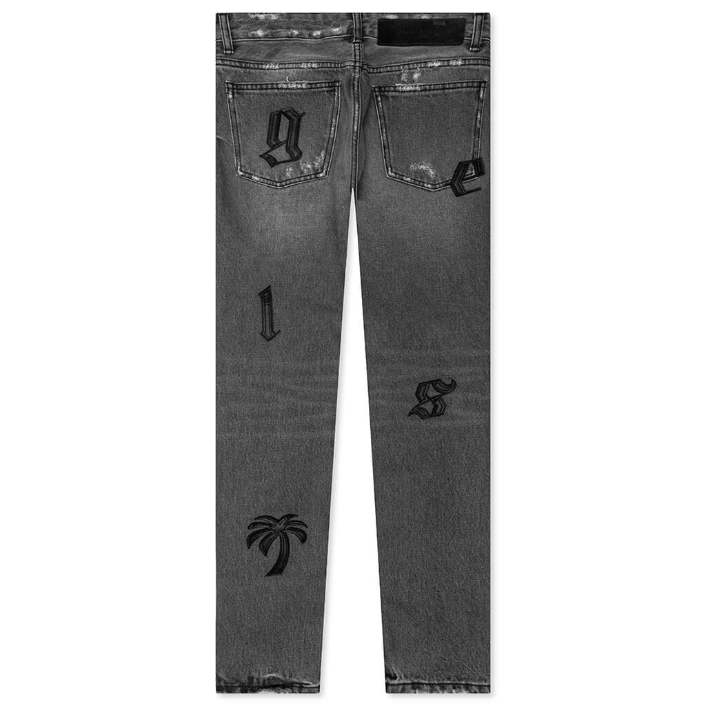 PALM ANGELS B LOGO PATCH CLASSIC 5 POCK - MEDIUM GREY - 2