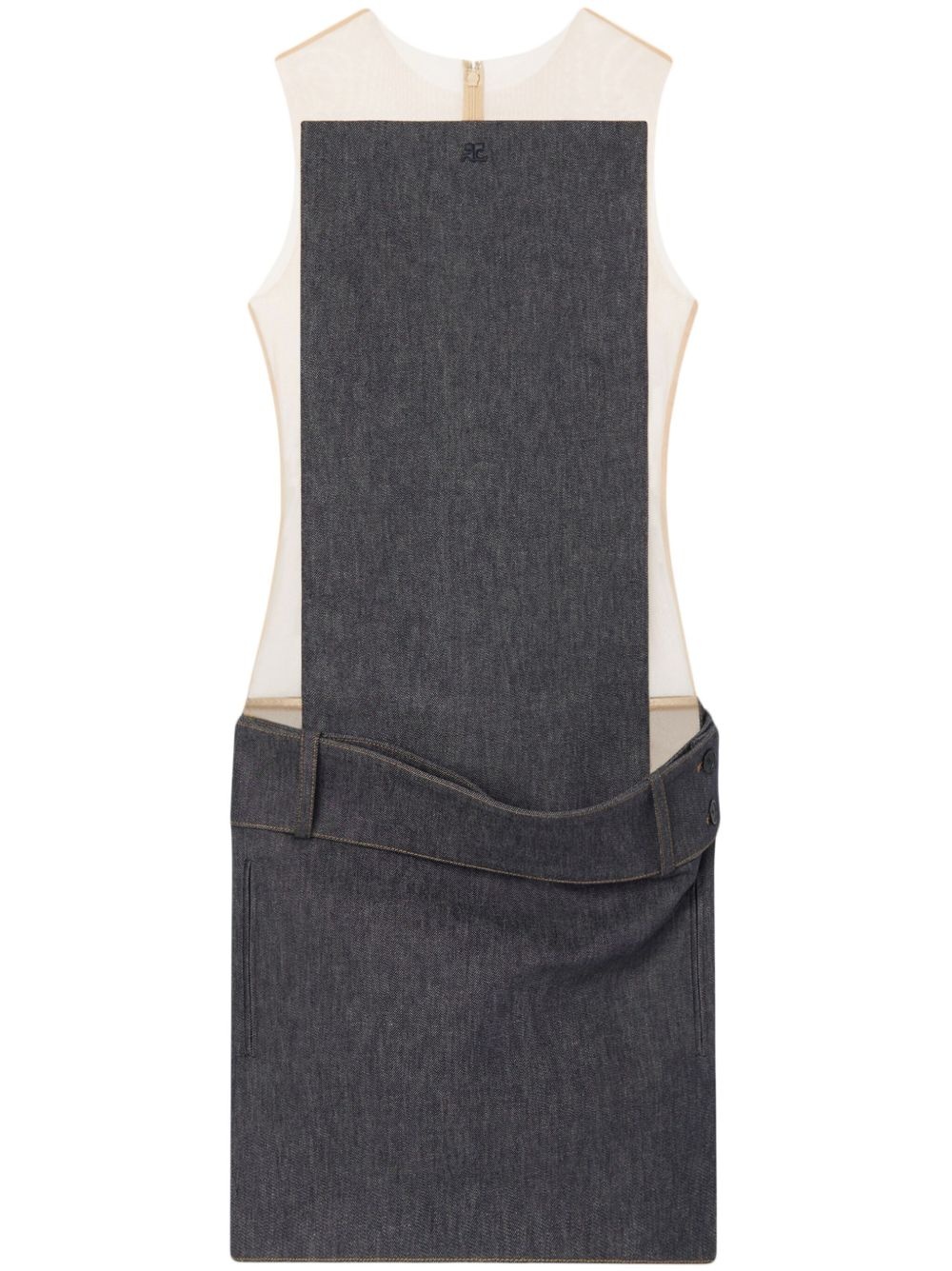 Illusion denim mini dress - 1
