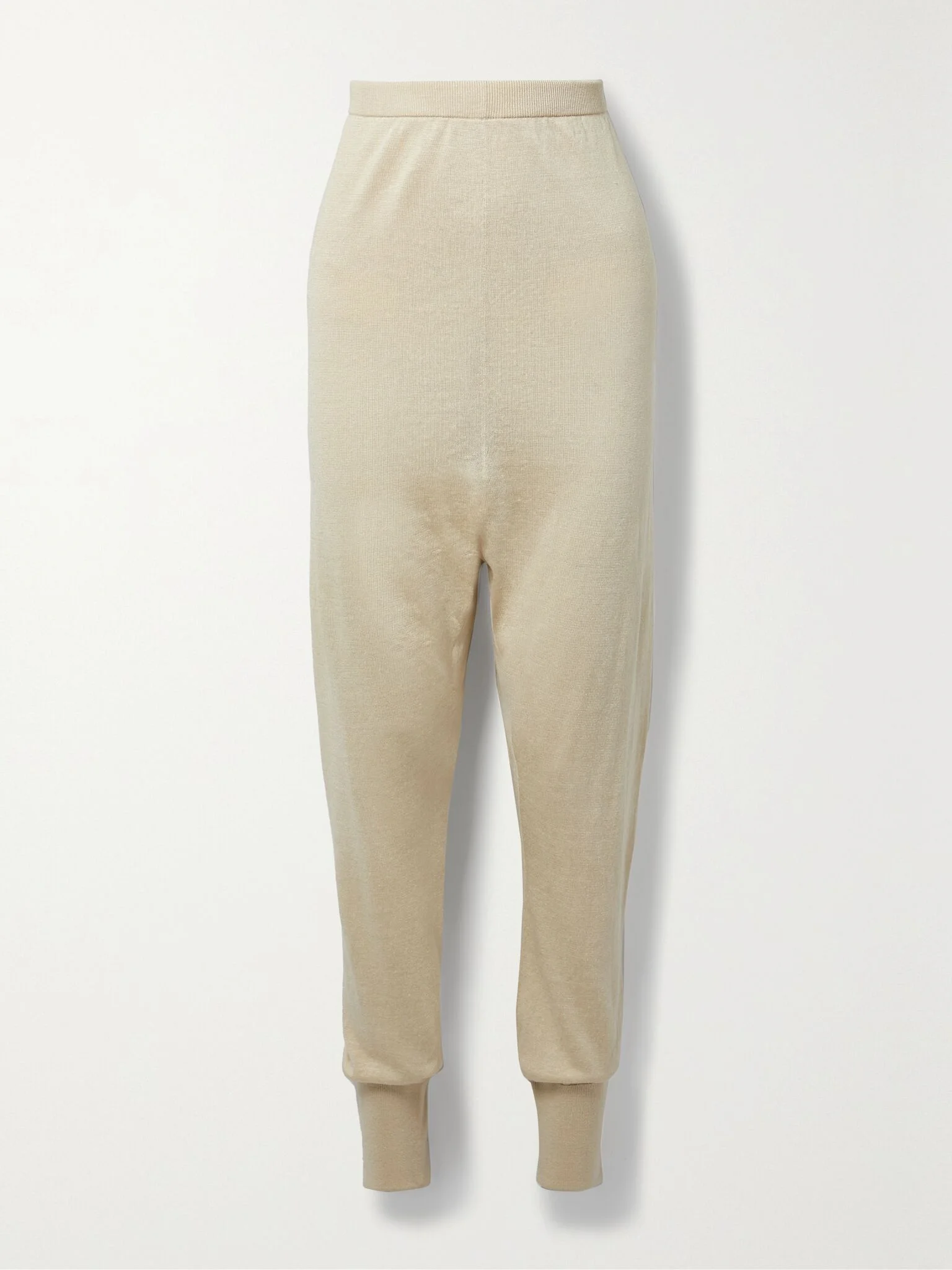 Dalbero linen and silk-blend tapered pants Cream - 1