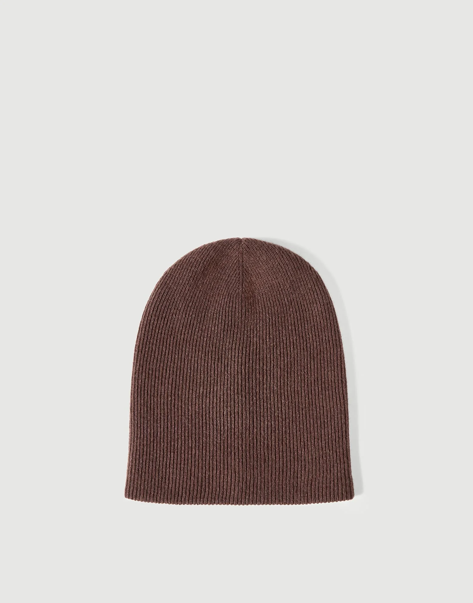Cashmere English rib knit beanie - 1