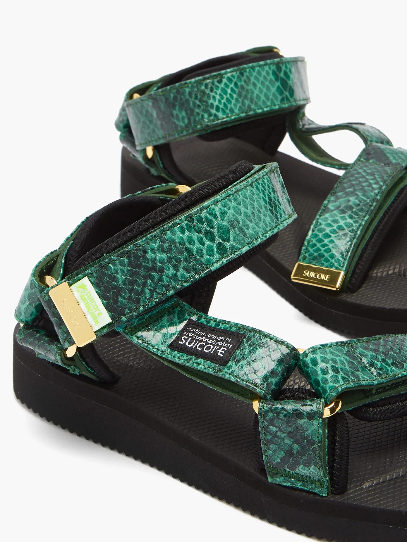 DEPA-V2 snake-effect velcro-strap sandals - 6