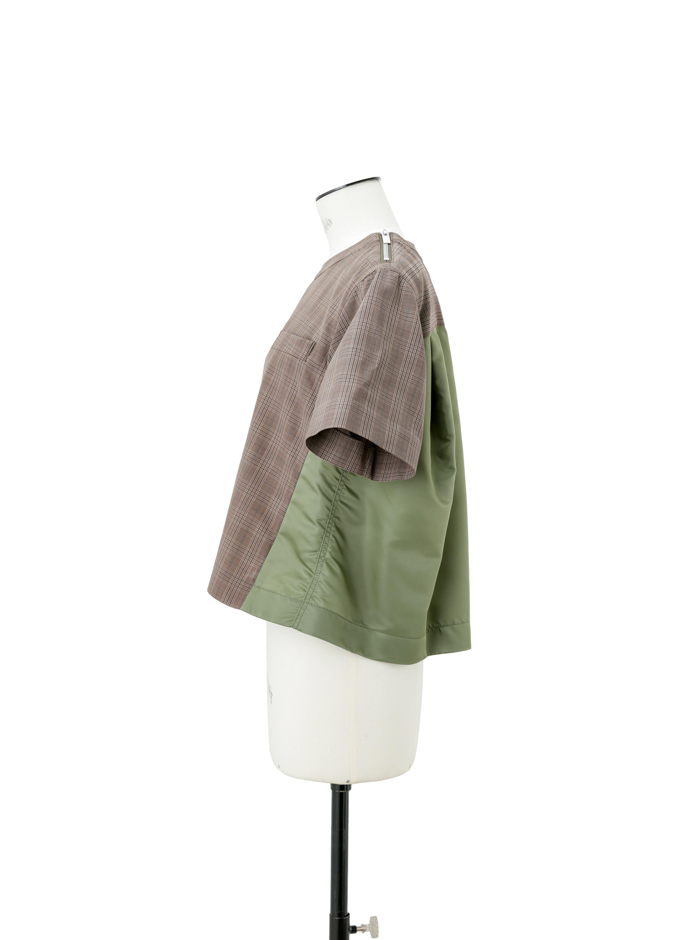 Wool Silk Suiting x Nylon Twill Pullover - 3