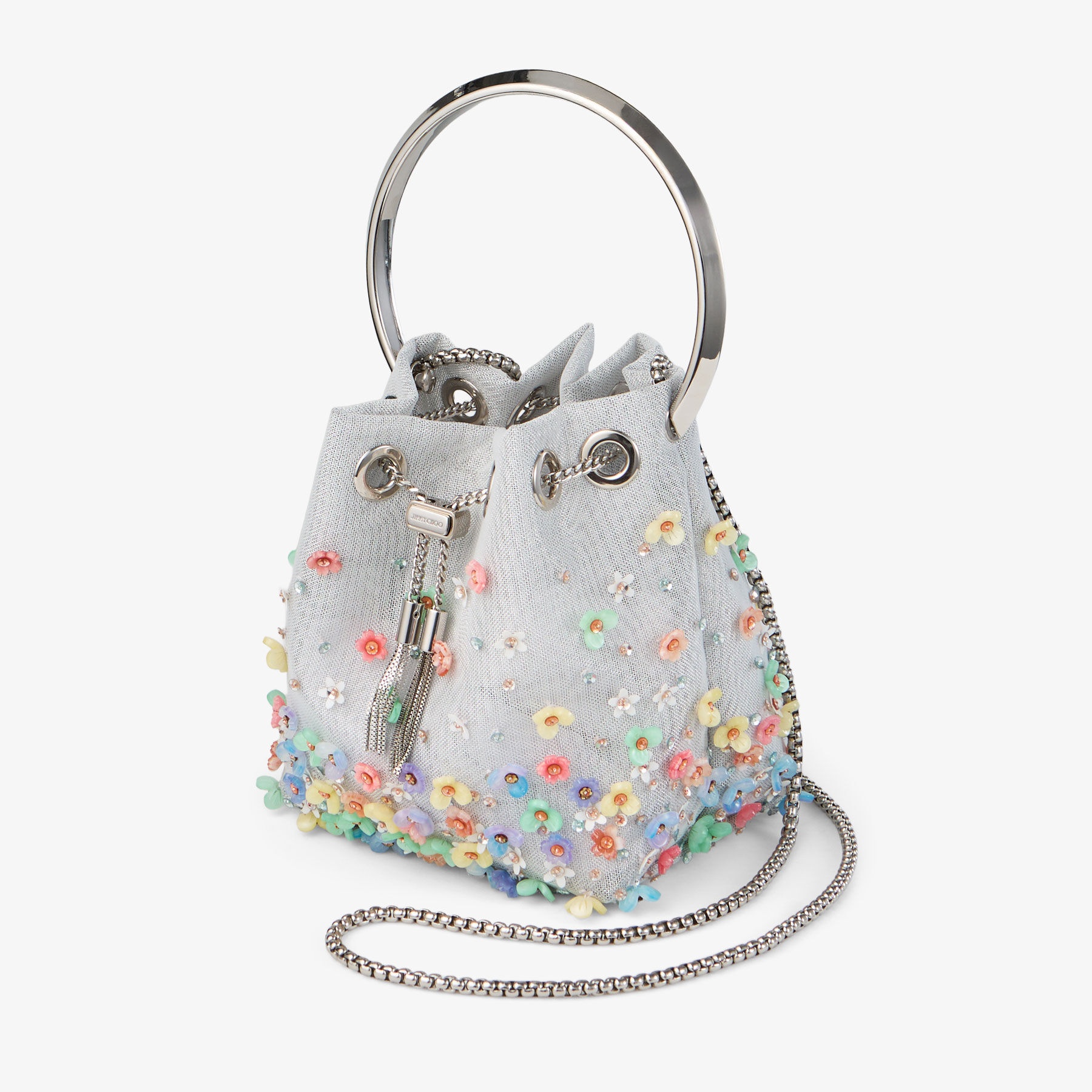 Bon Bon
Silver Mesh Bag With Embroidered Daisies - 2