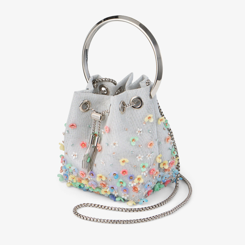 JIMMY CHOO Bon Bon
Silver Mesh Bag With Embroidered Daisies outlook
