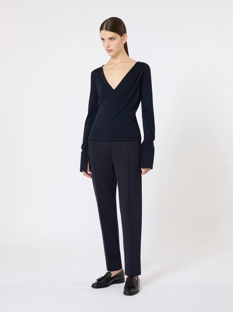 Max Mara PERGOLA Scuba jersey cigarette trousers - ULTRAMARINE outlook