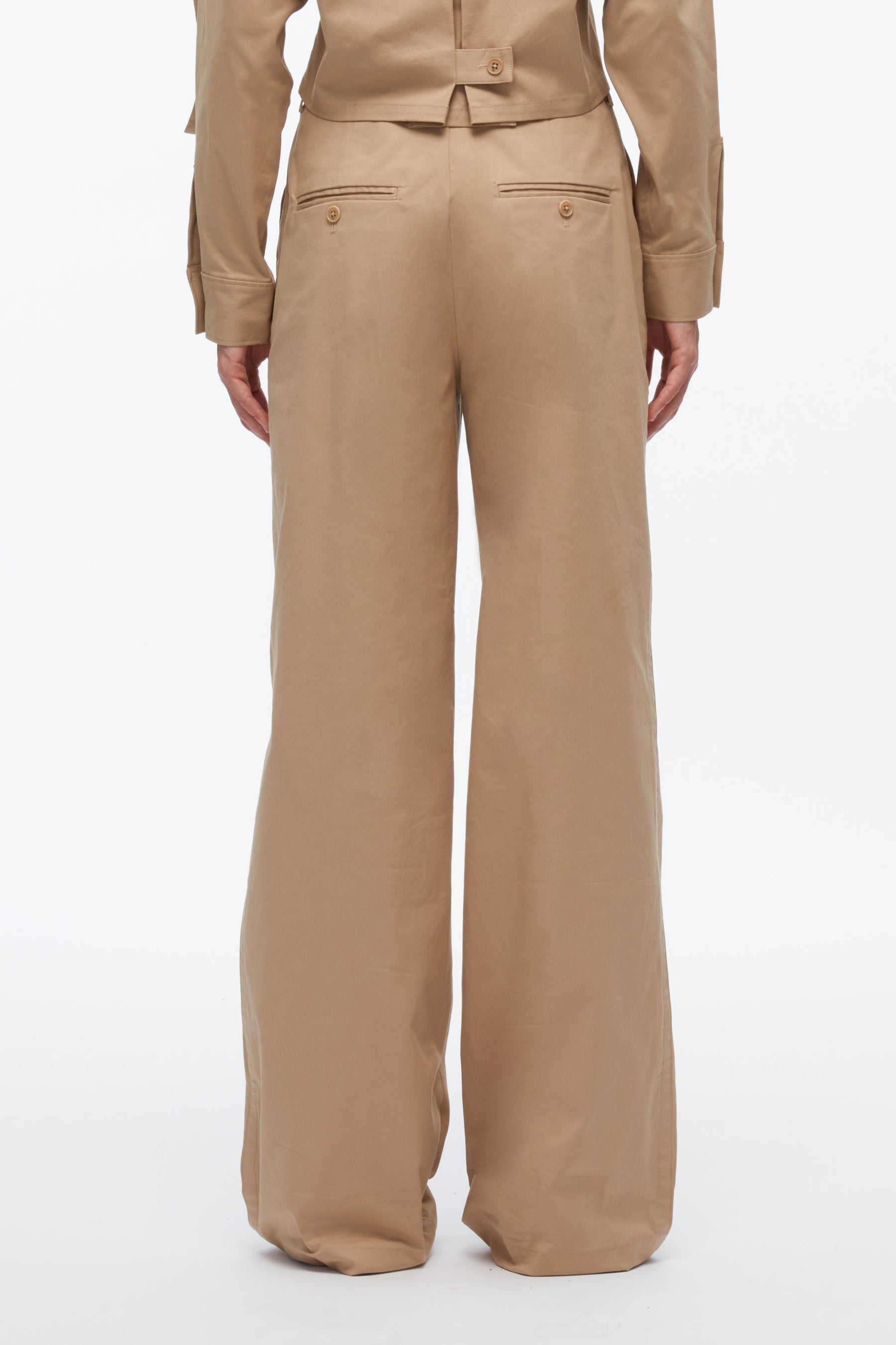 Flat Front Wide Leg Trousers - 4