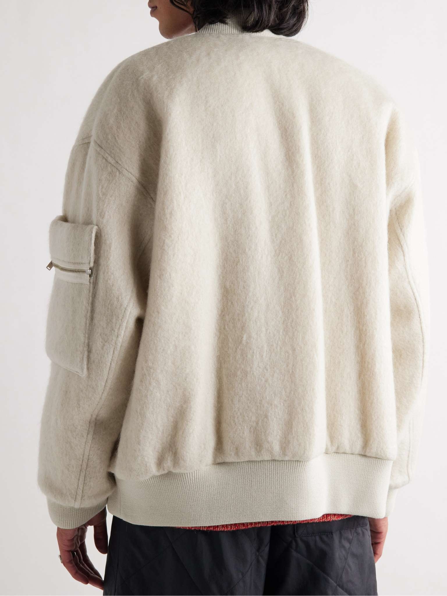 Brushed Wool-Blend Bomber Jacket - 4