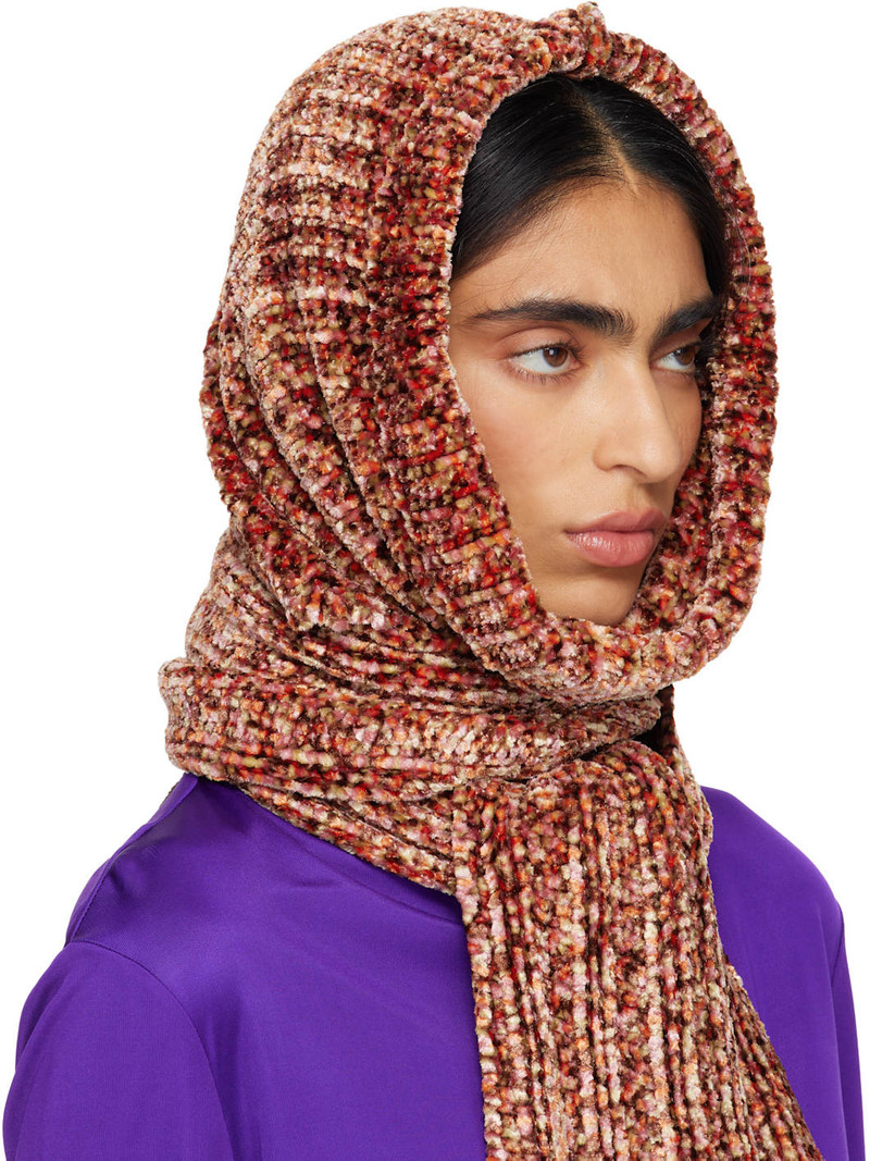 Dries Van Noten Pink Hooded Scarf outlook