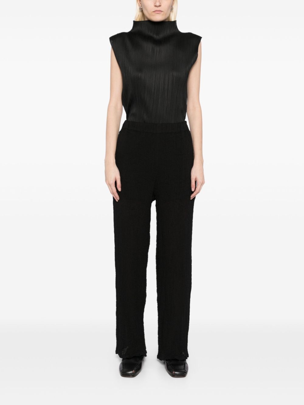 mesh detailing pants - 2