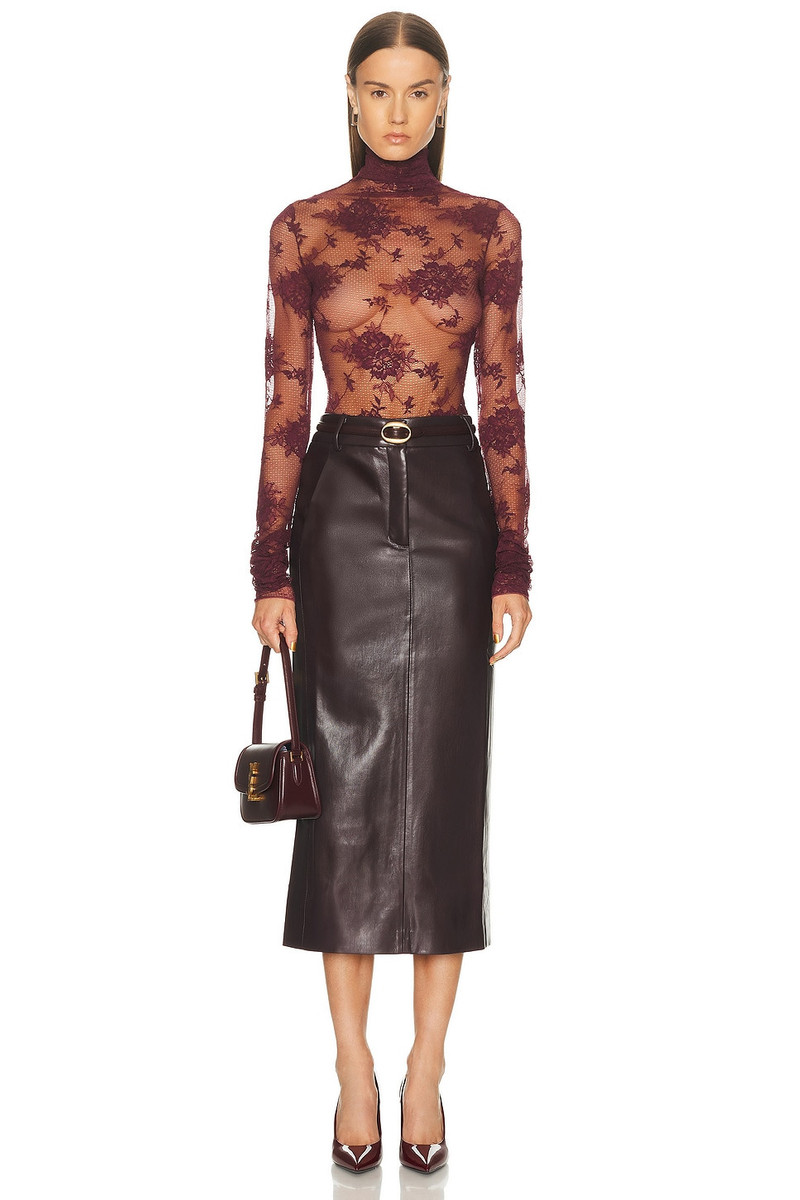 THE ANDAMANE Ziggy Lace Turtleneck Bodysuit outlook