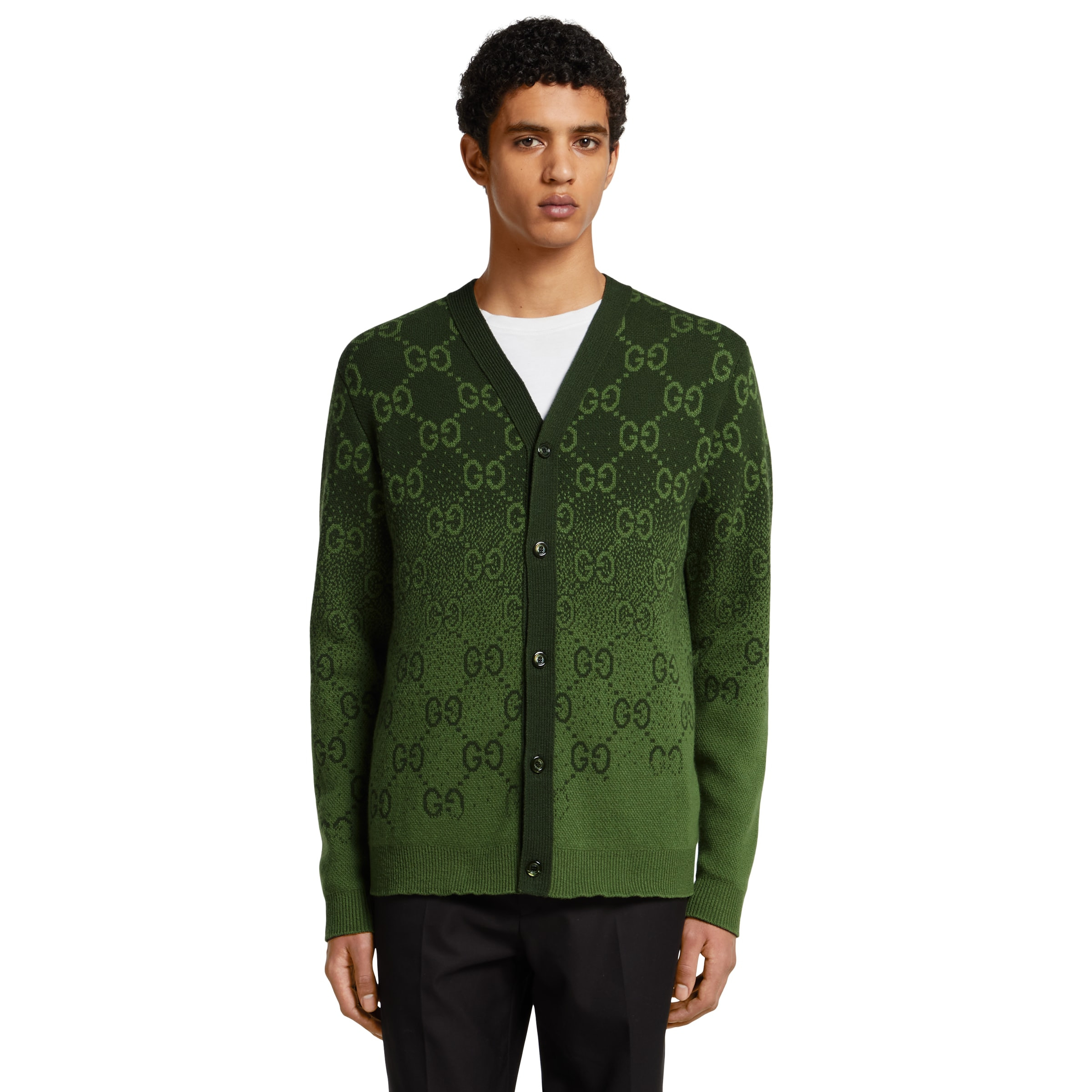 GG wool jacquard cardigan - 3