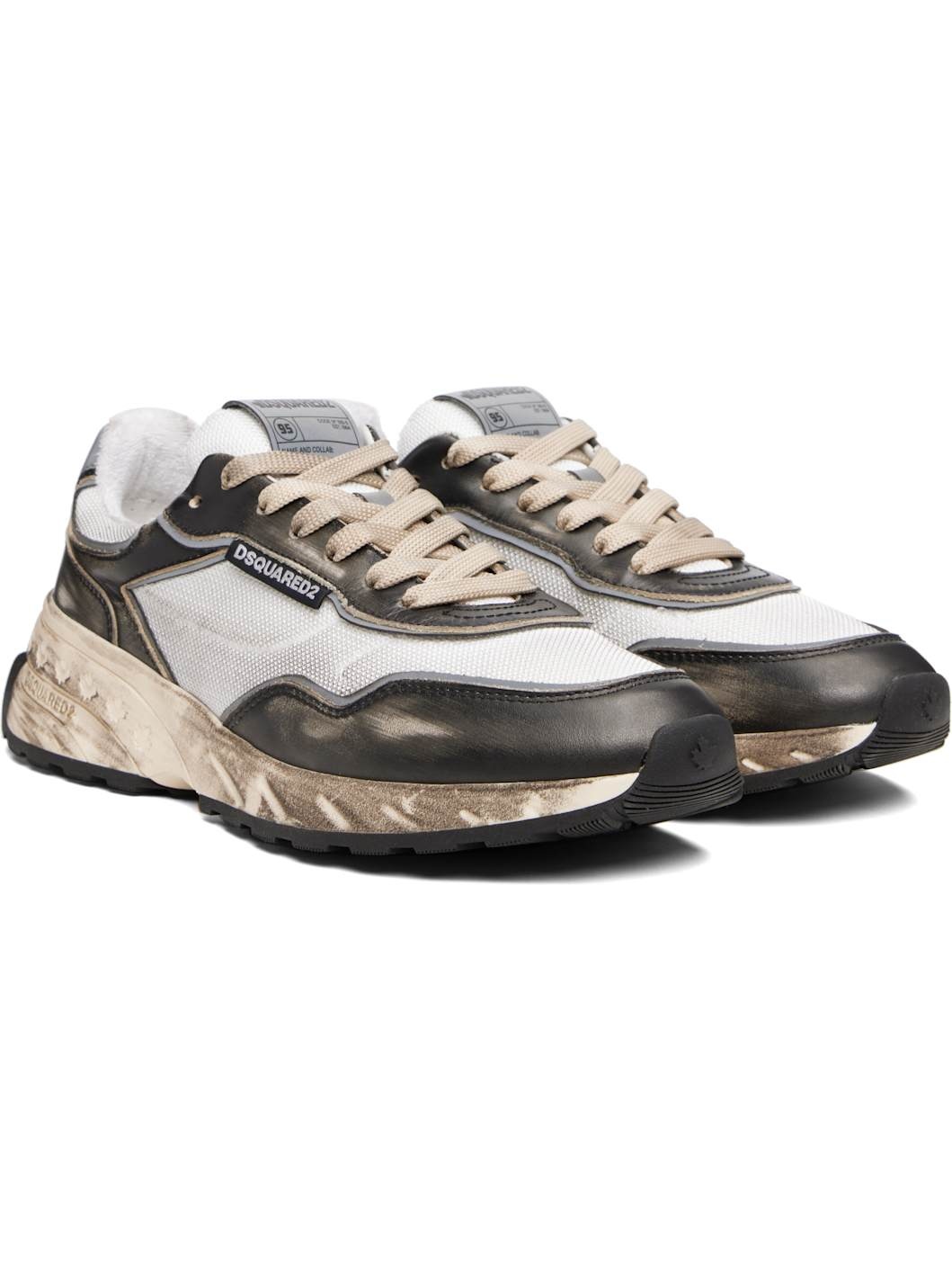 Black & Off-White Sprinter Sneakers - 4
