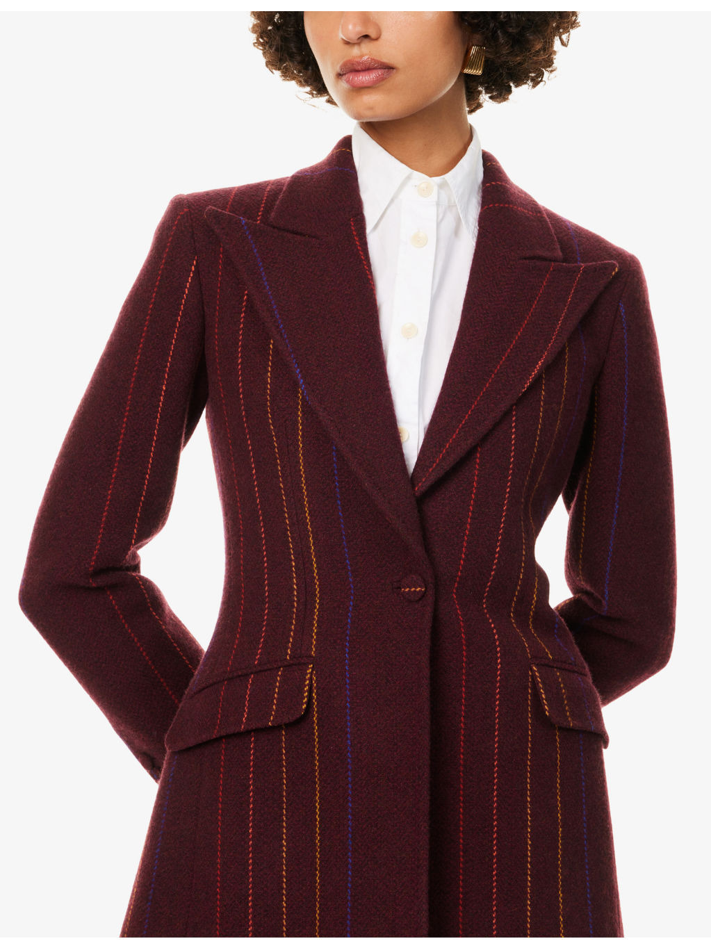 Leiva Stripe Brushed Cashmere-Blend Blazer - 5