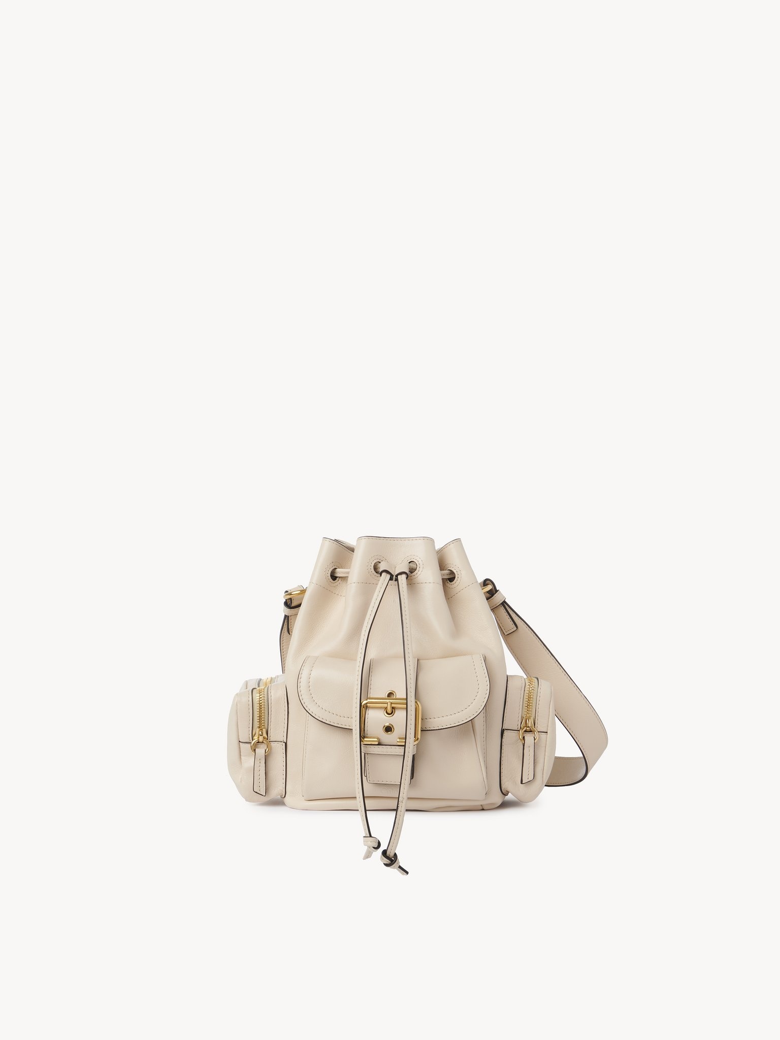 CAMERA BUCKET BAG IN SHINY LEATHER - 1