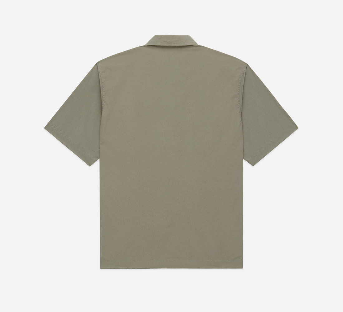 Short Sleeve Zip Shirt - Olive Nylon - 2