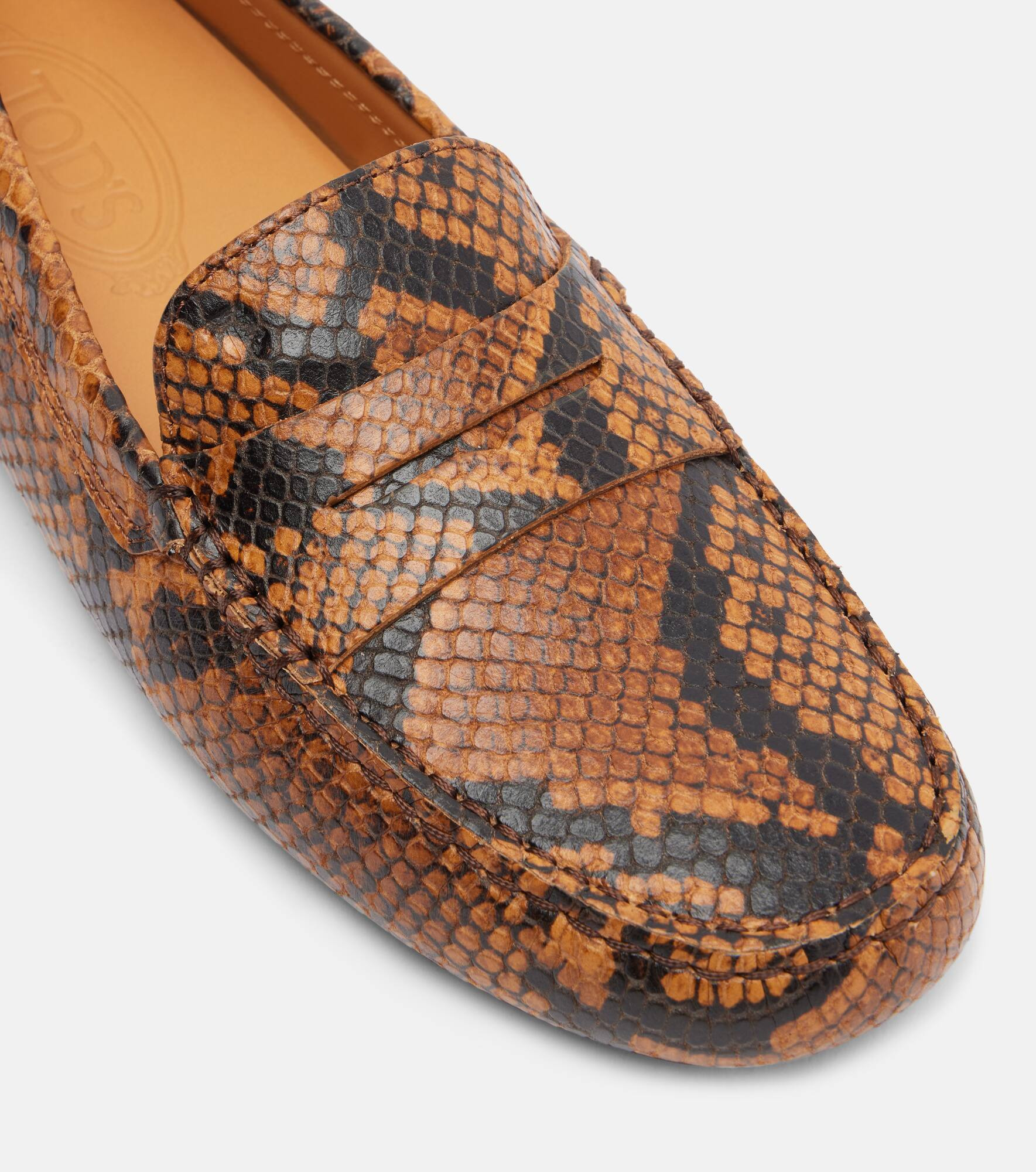 Gommino snake-effect leather driving shoes - 5
