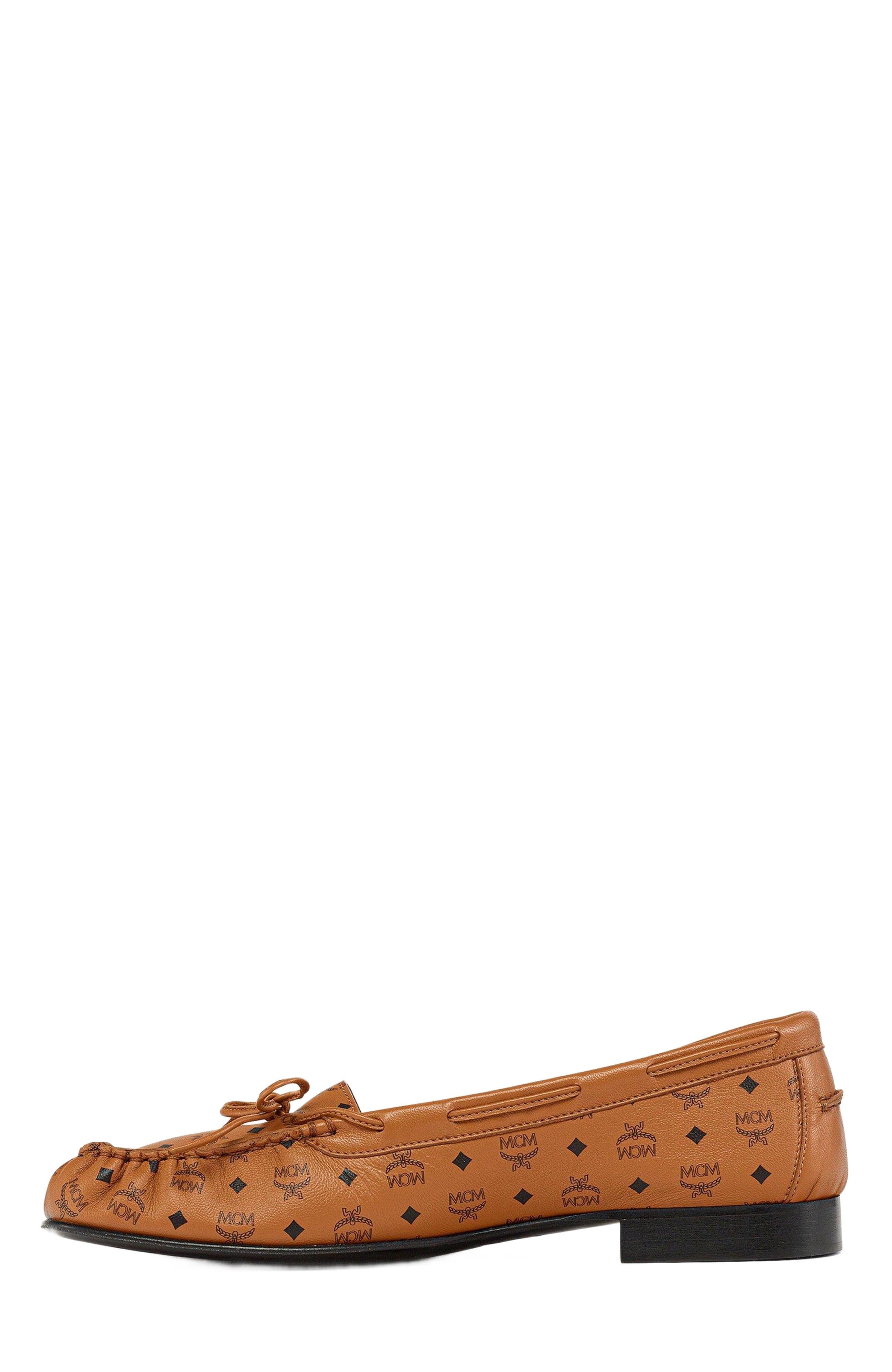 MCM Monogram Moccasin in Lamb Leather in Cognac at Nordstrom - 2