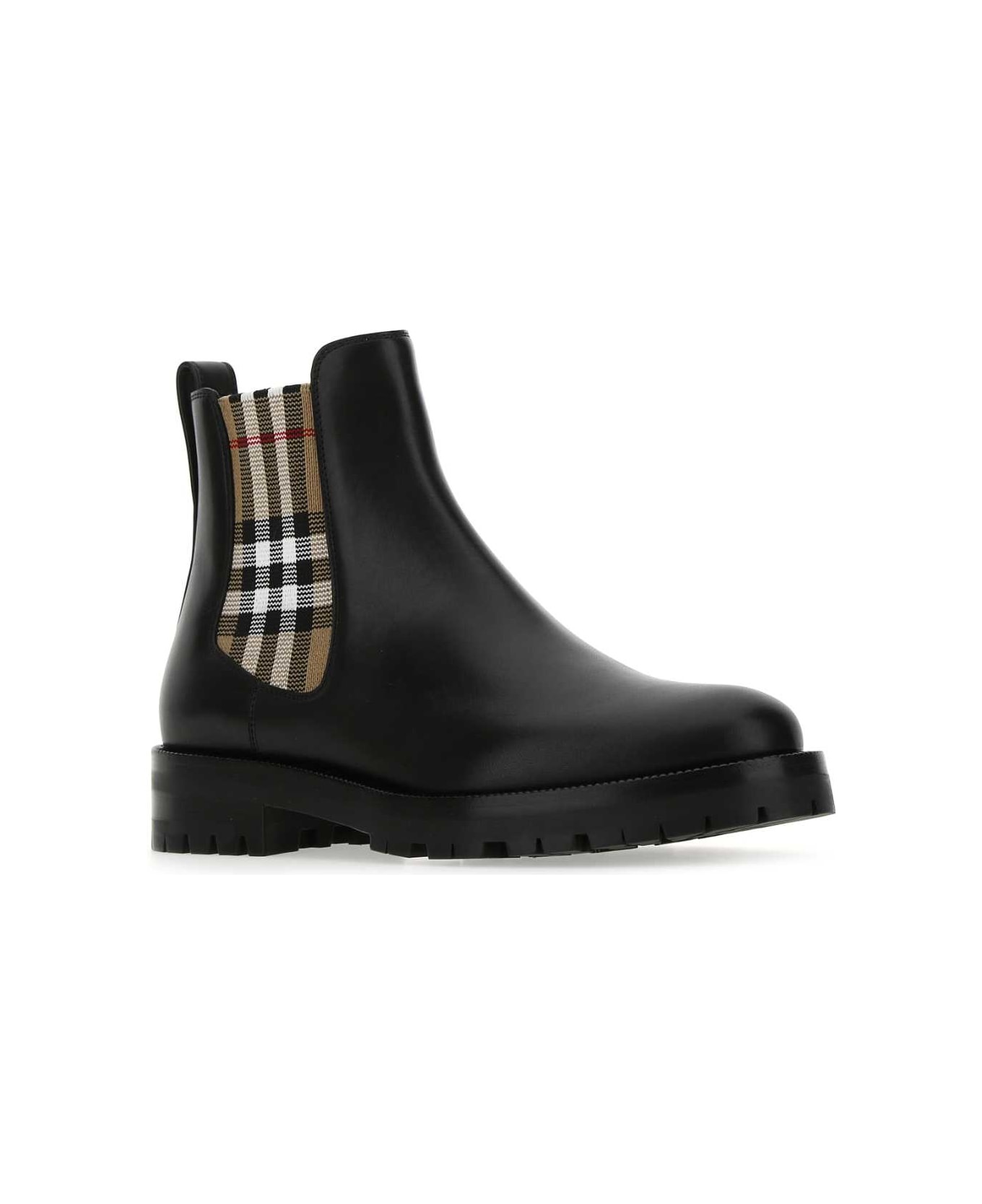 Black Leather Ankle Boots - 2