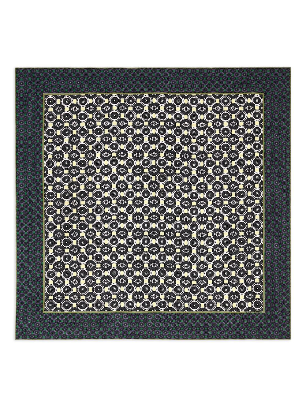 geometric-pattern silk scarf - 1