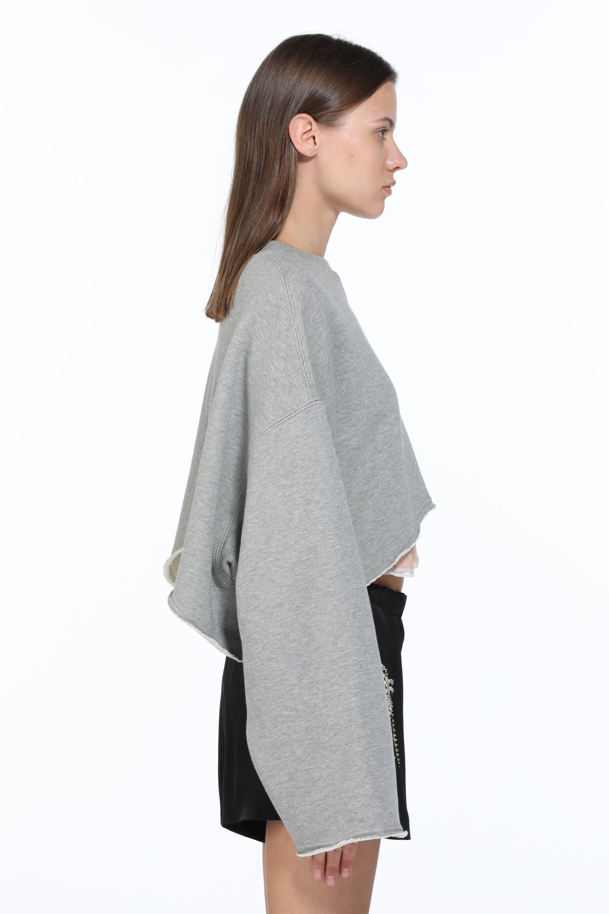 CROPPED COTTON SWEATSHIRT - 3