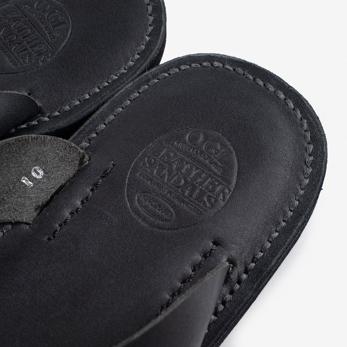 OGL-DRSOLE-THONG-BLK OGL X Dr. Sole Leather Thong Sandals - Black - 6