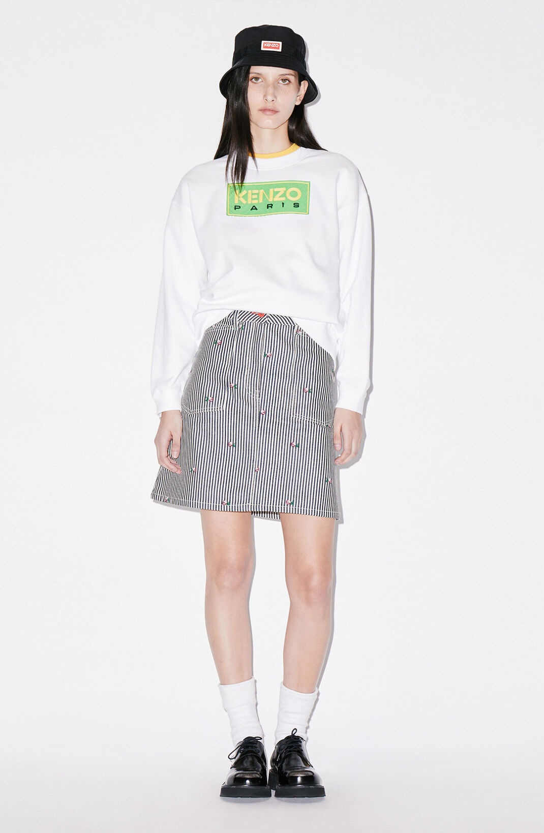 'KENZO Pixel' striped denim mini skirt - 2