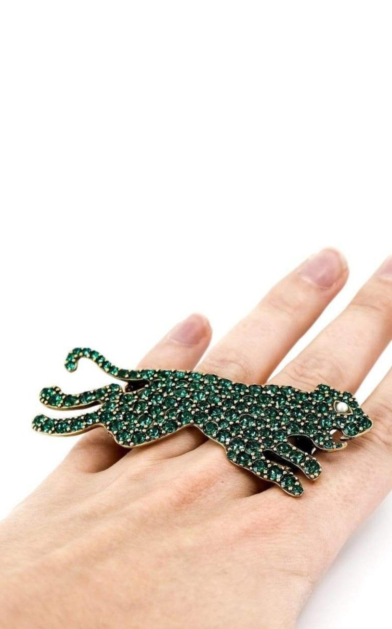 Two Finger Green Ring - 2