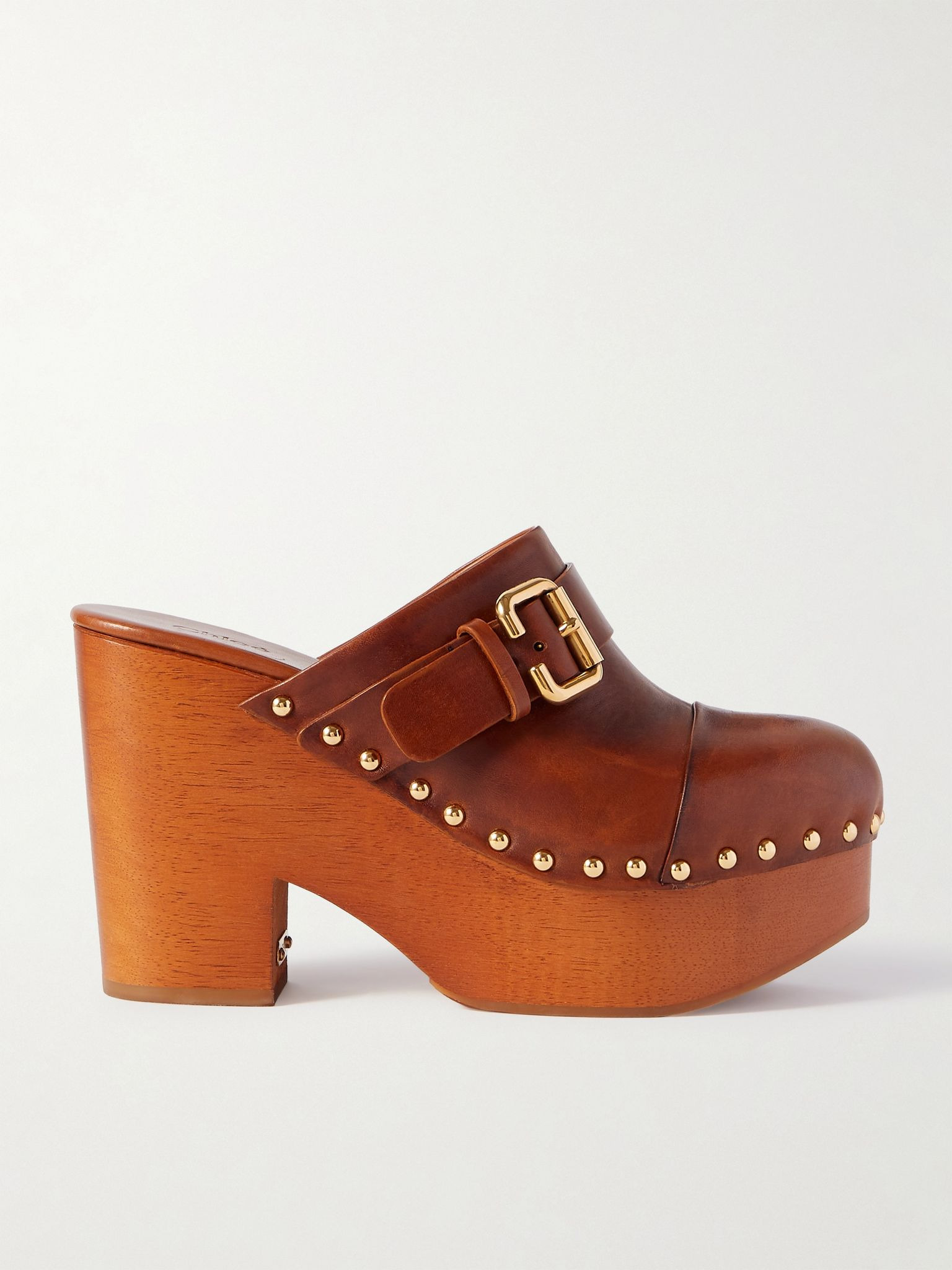 Jeanette studded platform clogs Tan - 1