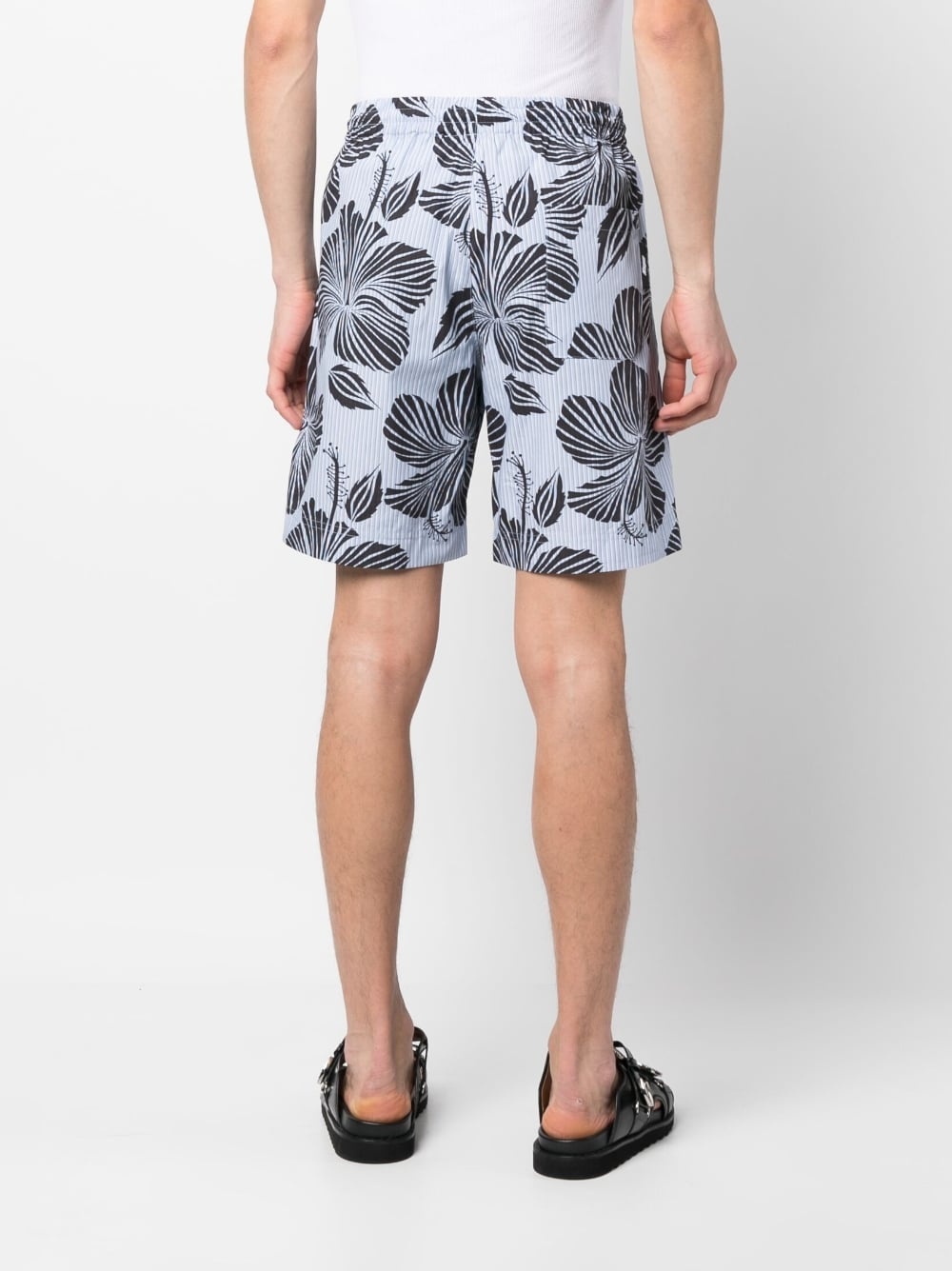 hibiscus-print bermuda shorts - 4