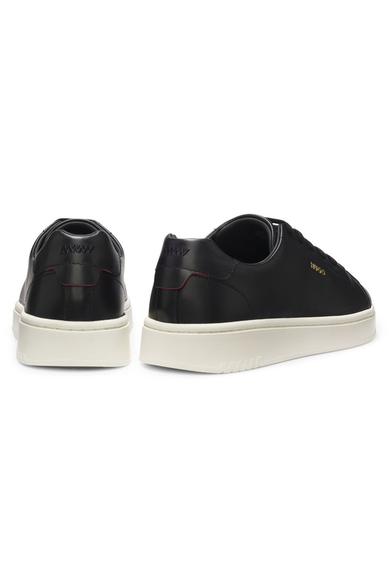 HUGO NAPPA LEATHER SNEAKERS WITH GOLD-TONE LOGO outlook