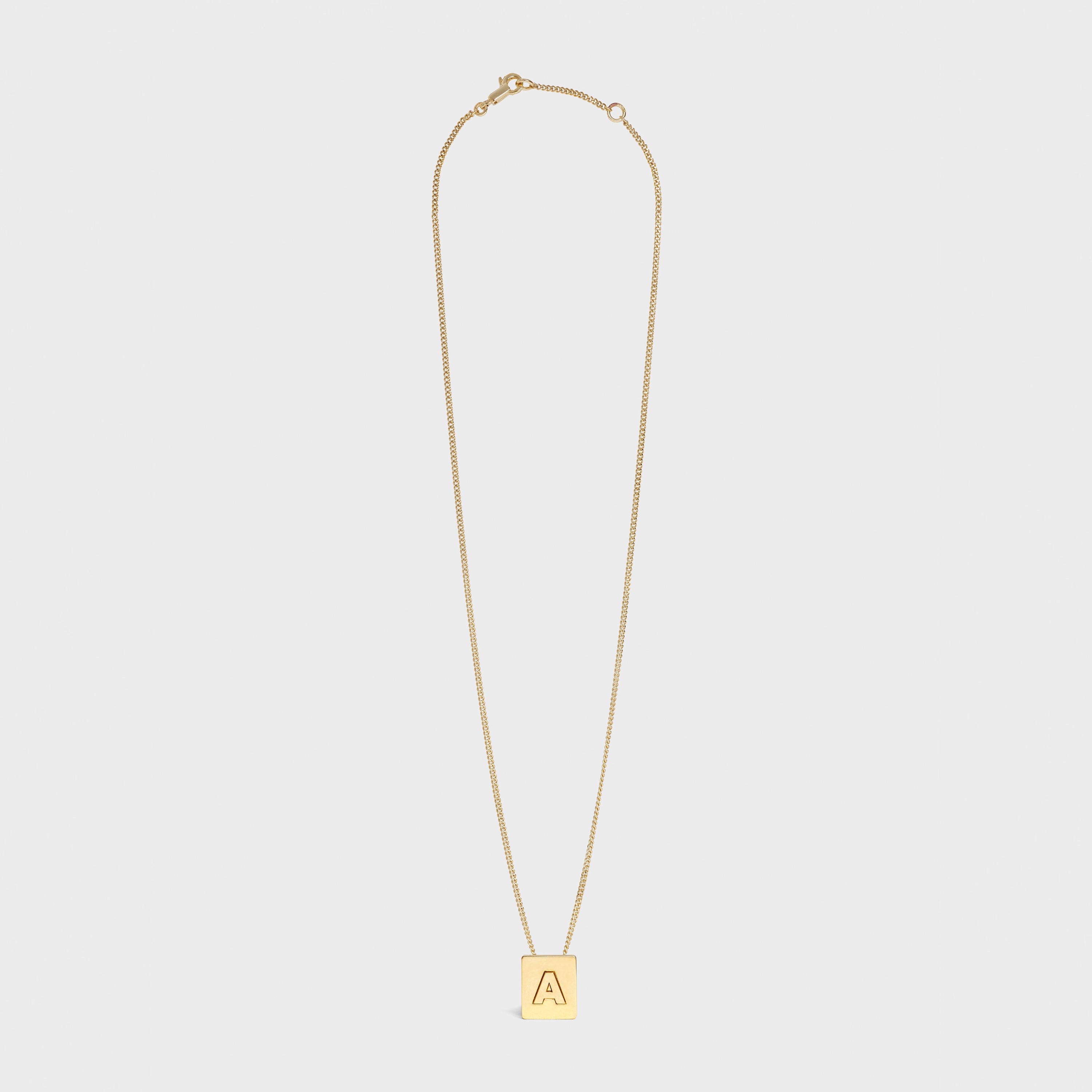 Alphabet A Necklace in Brass with Gold finish - 2