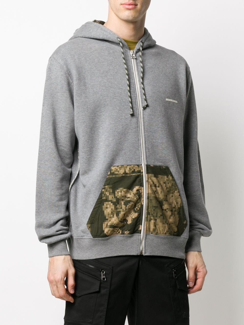 abstract print pocket hoodie - 3