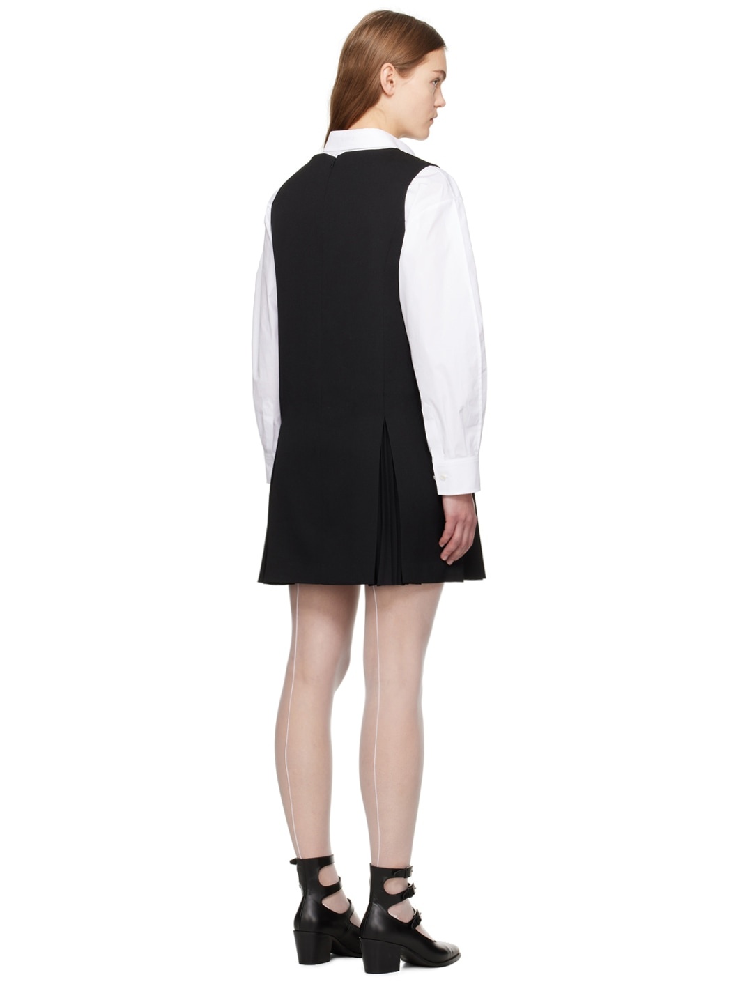 Black V-Neck Minidress - 3