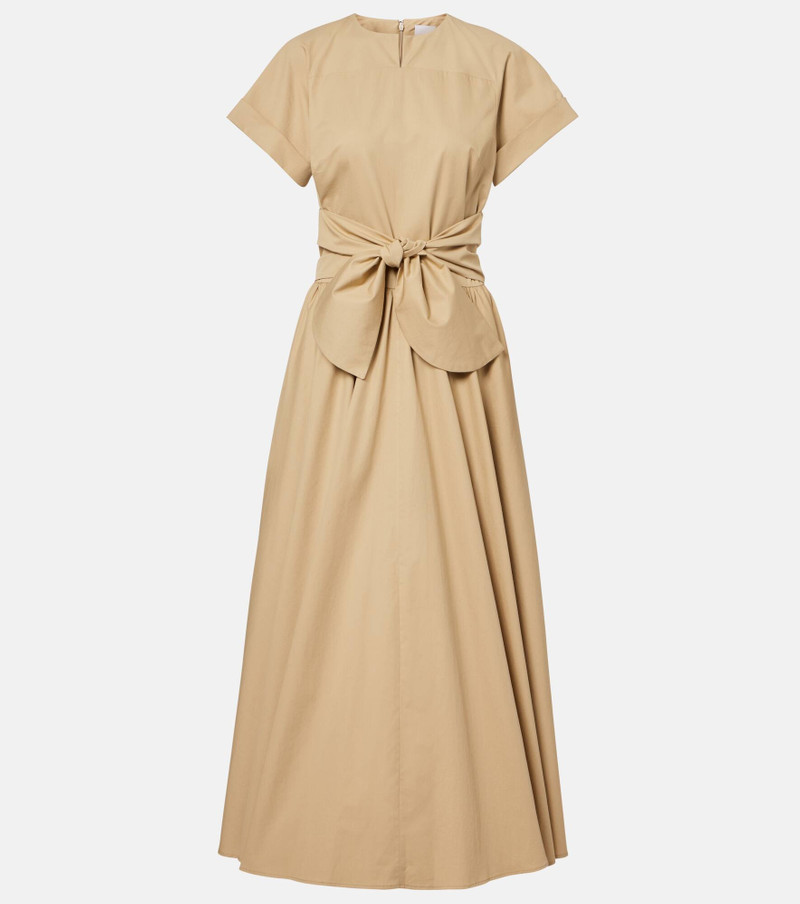 Gathered cotton midi dress 1