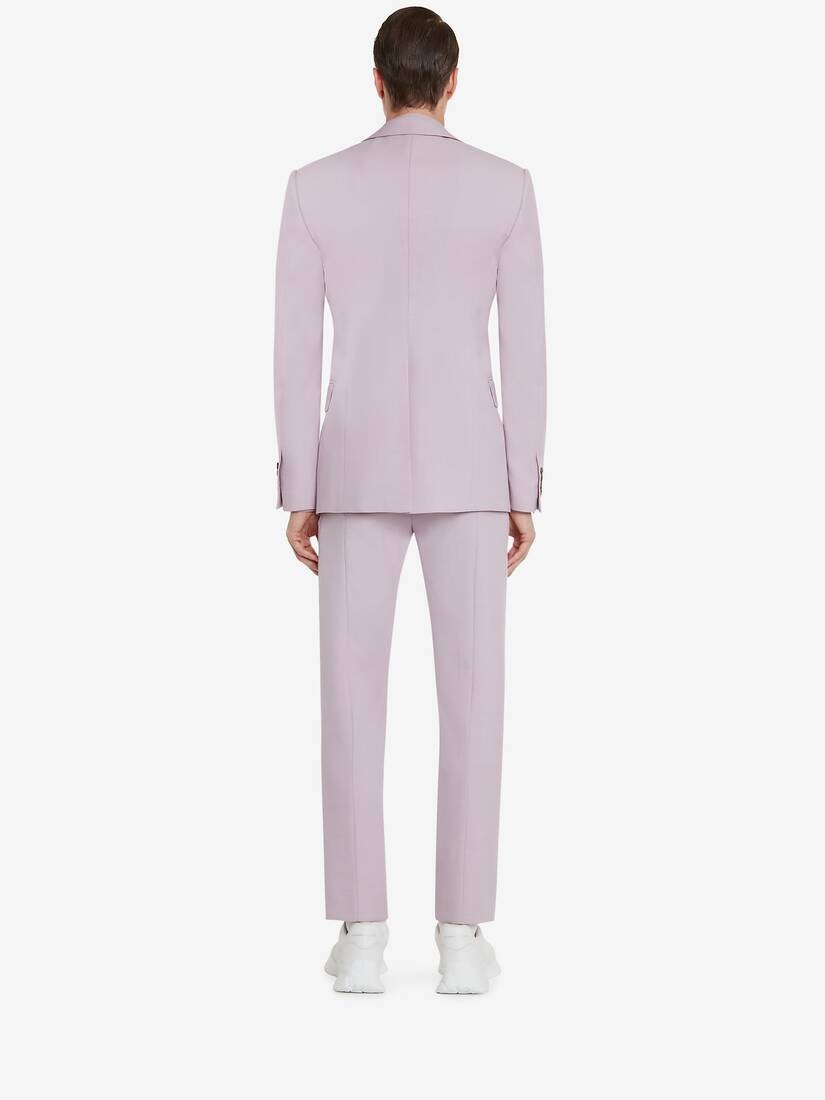 Men's Wool Serge Single-breasted Jacket in Lilac - 4