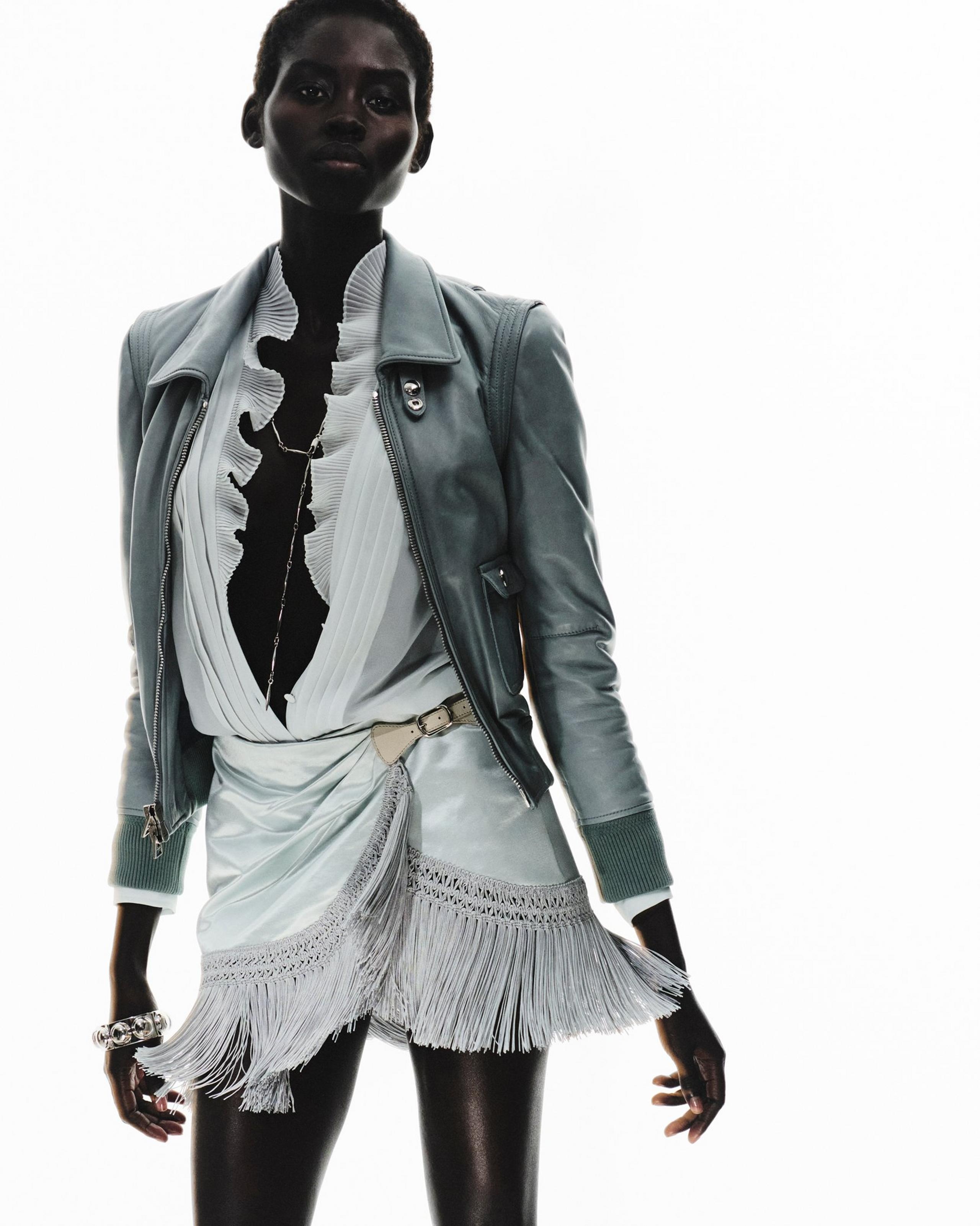COLLARED LEATHER BLOUSON WITH FRONT POCKETS - 4