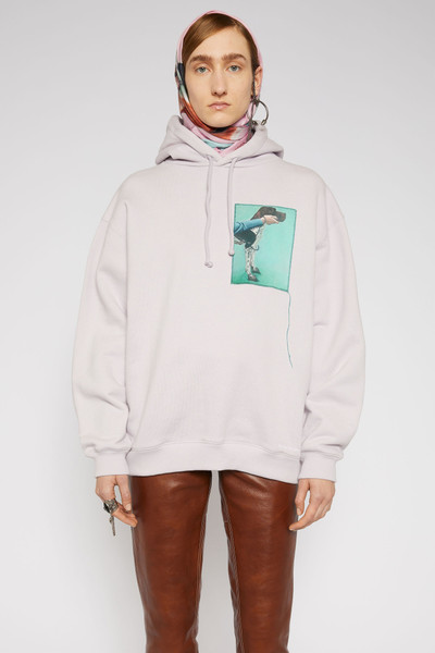 Acne Studios Dog-patch hooded sweatshirt light purple outlook