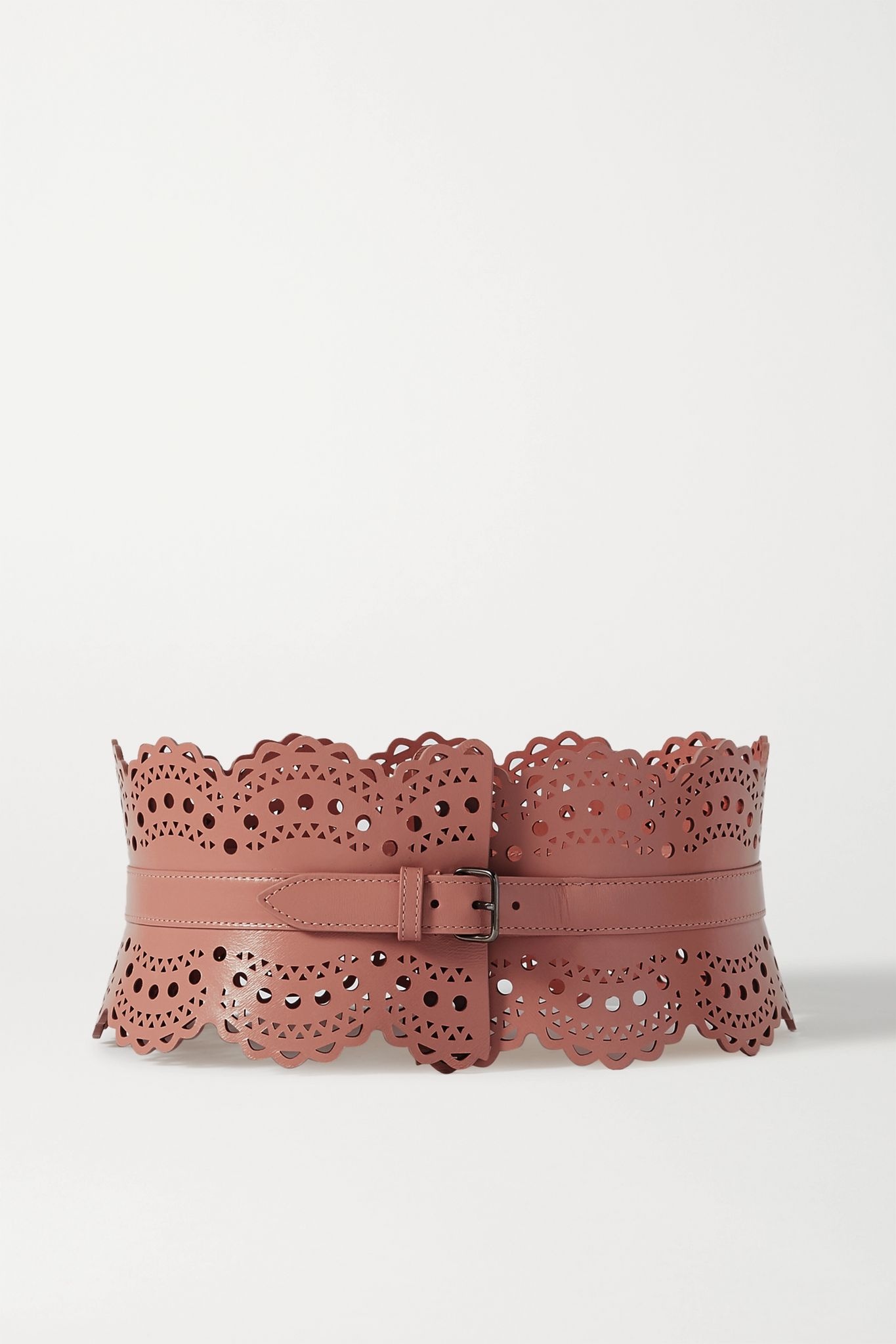 Laser-cut leather waist belt - 1