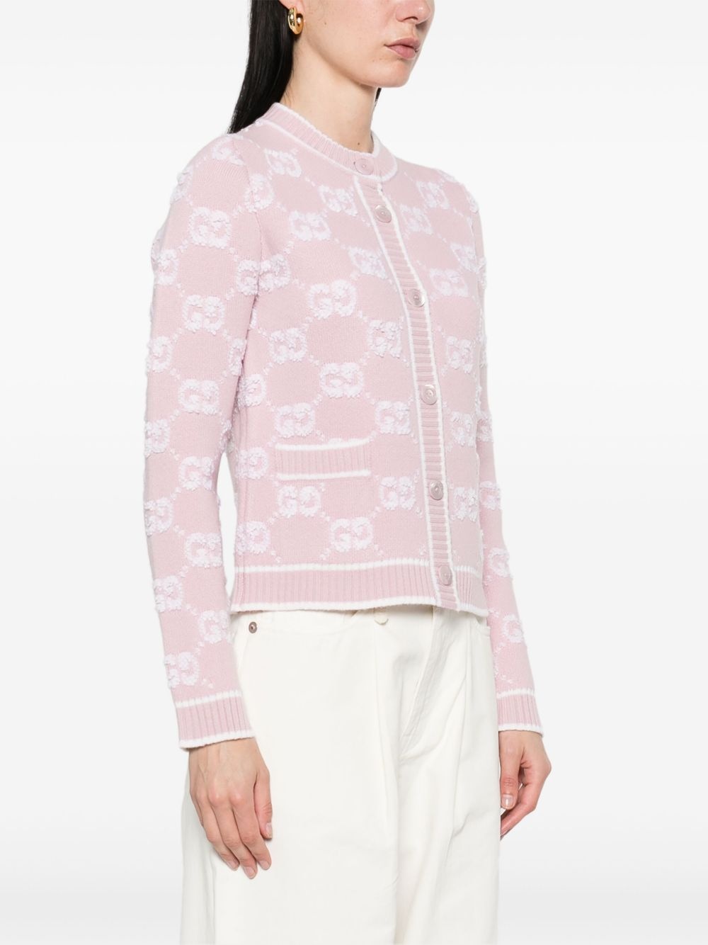 logo-jacquard cardigan - 3