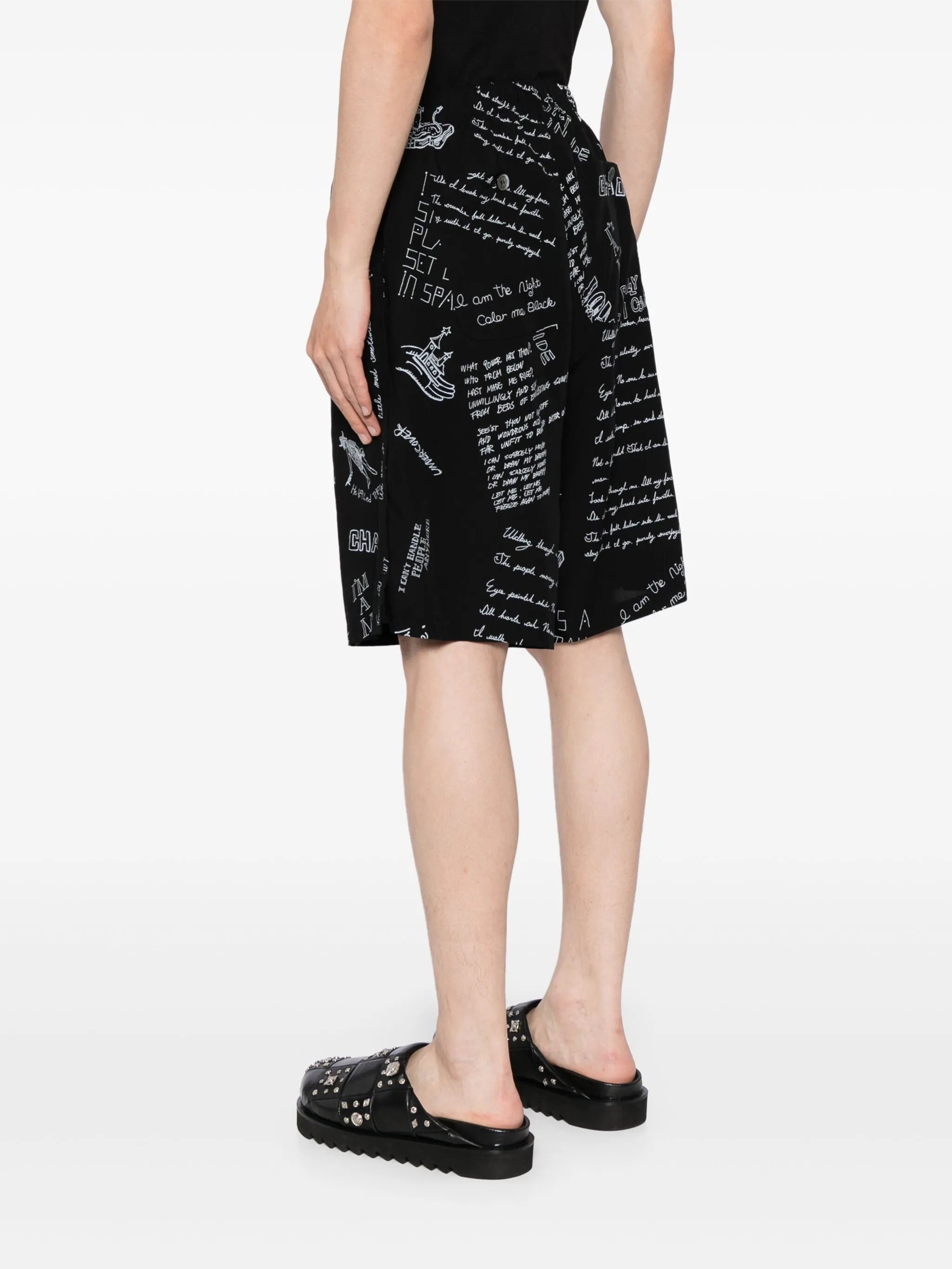 GRAPHIC-PRINT WIDE-LEG SHORTS - 4