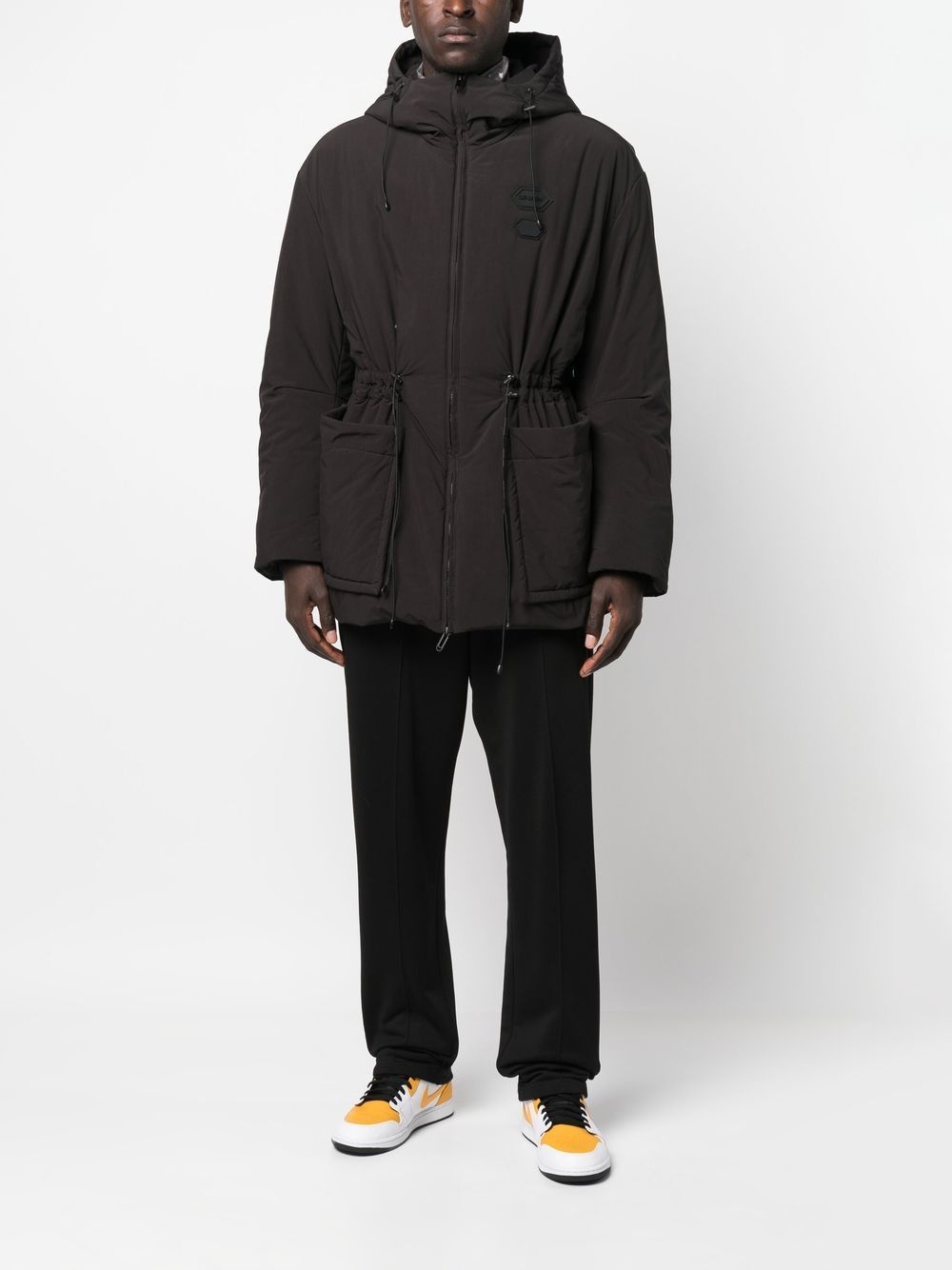 logo-patch padded jacket - 2
